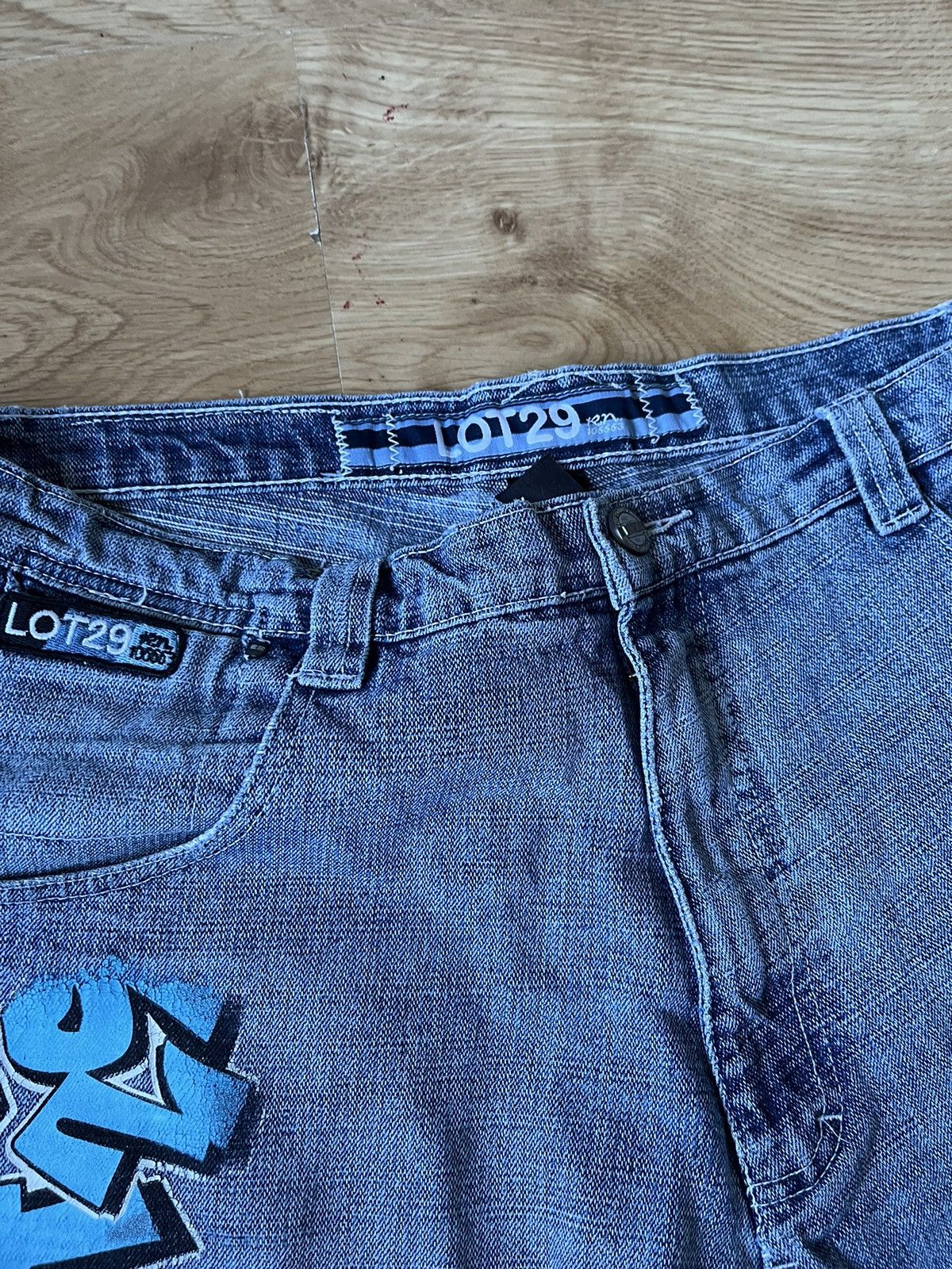 JNCO × Southpole Jorts Shorts Baggy Faded Blue Jeans Vintage Lot 29 Size US 34 / EU 50 - 5 Thumbnail