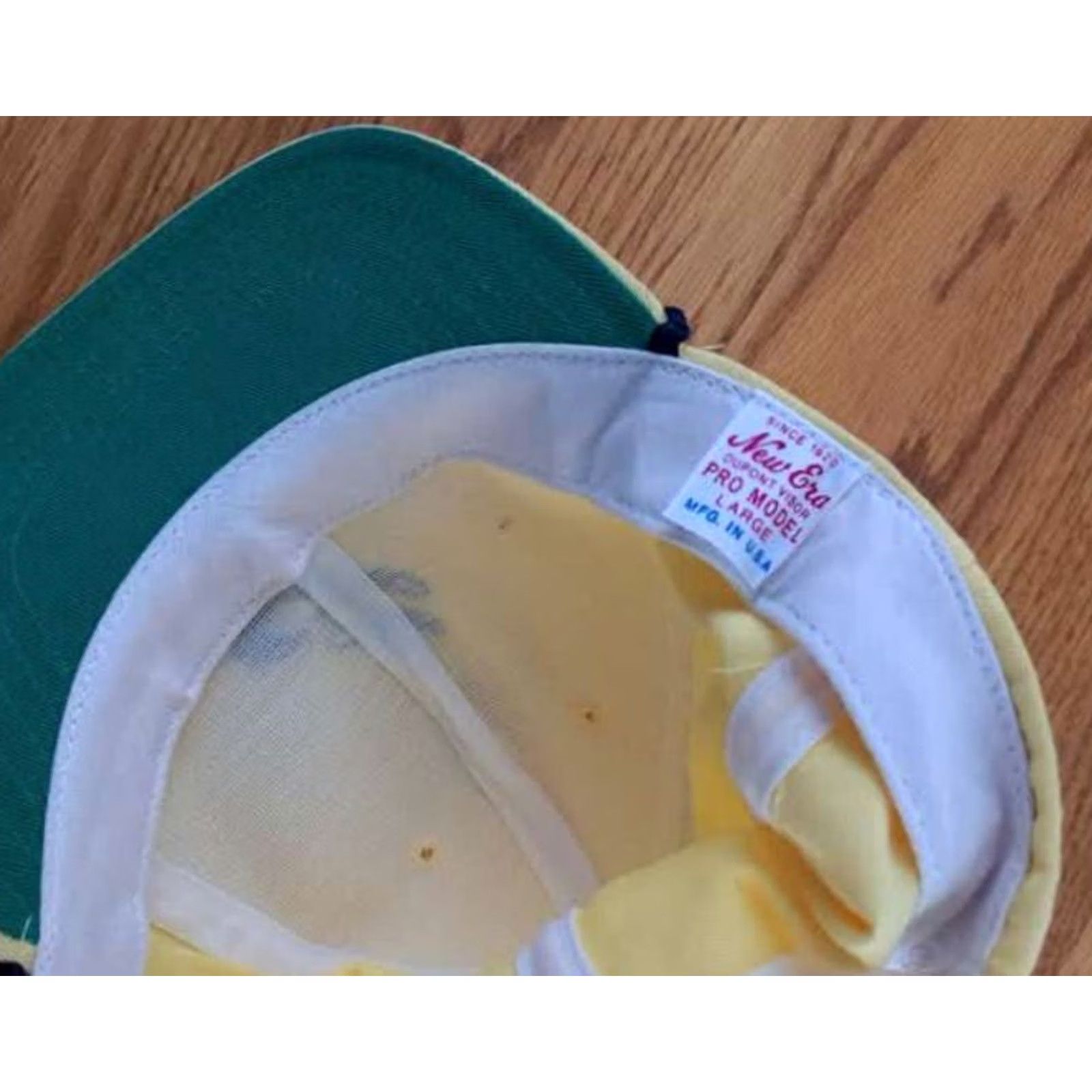 New Era VINTAGE New Era Hat Logo Trucker Snapback Unused Adjustable Yellow Men USA Made Canvas Cotton Polyester HK? Size ONE SIZE - 6 Thumbnail