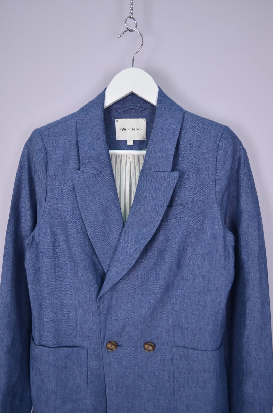 Designer Wyse Alaina Linen Jacket Size 2 US6 Double Breasted Blazer Size M / US 6-8 / IT 42-44 - 2 Thumbnail