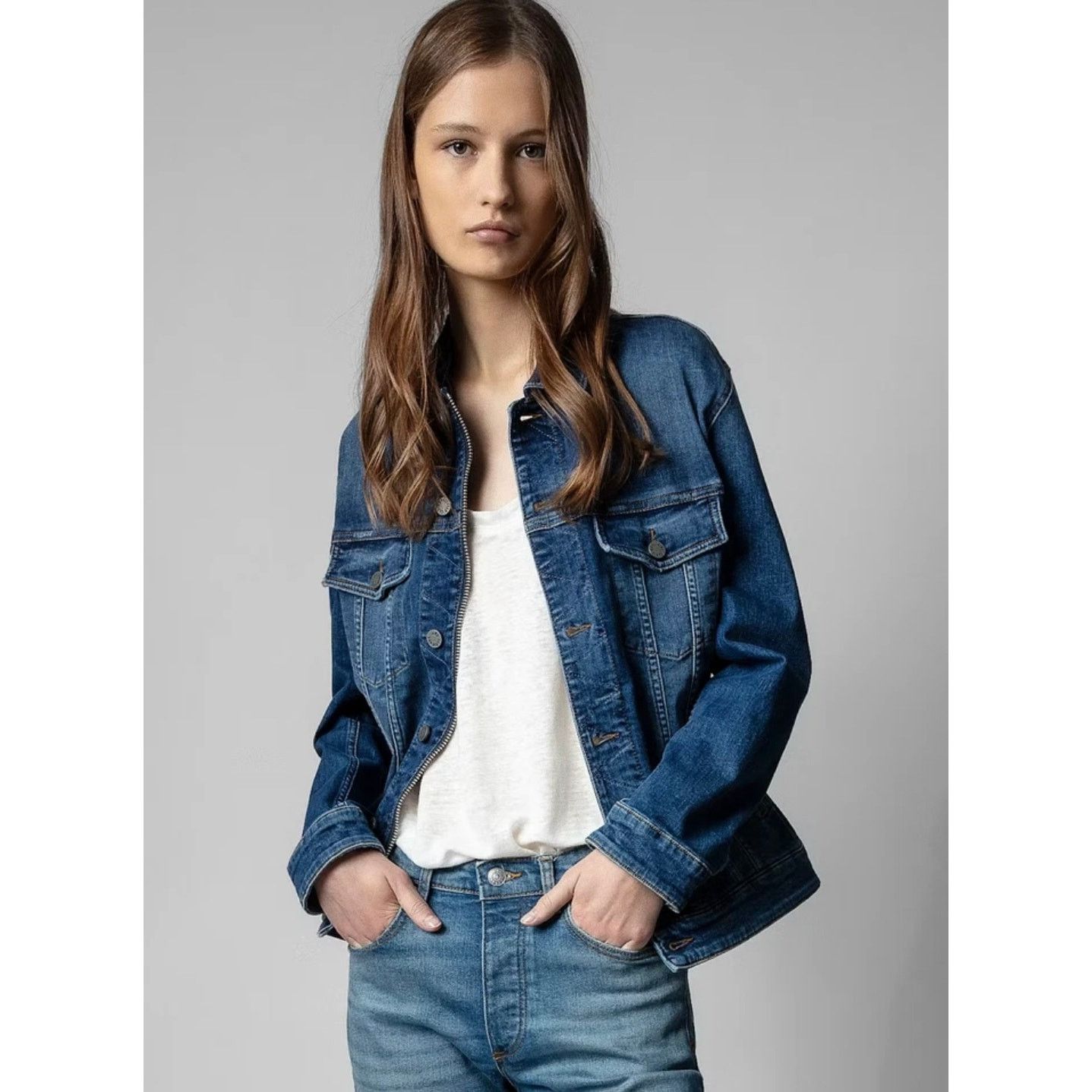 Zadig & Voltaire Zadig & Voltaire Kase Denim Heart Jacket in Dark Blue Small Size S / US 4 / IT 40 - 3 Thumbnail