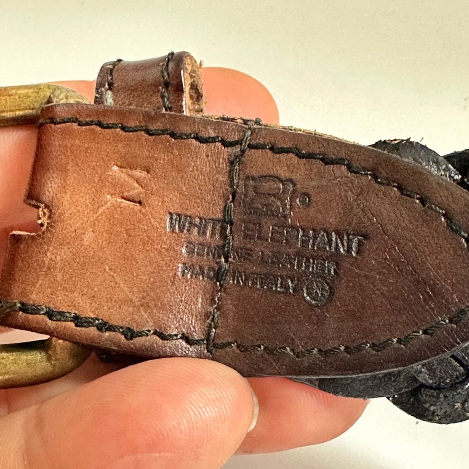 Vintage White Elephant Black And Brown Braided Leather Belt Size ONE SIZE - 3 Thumbnail