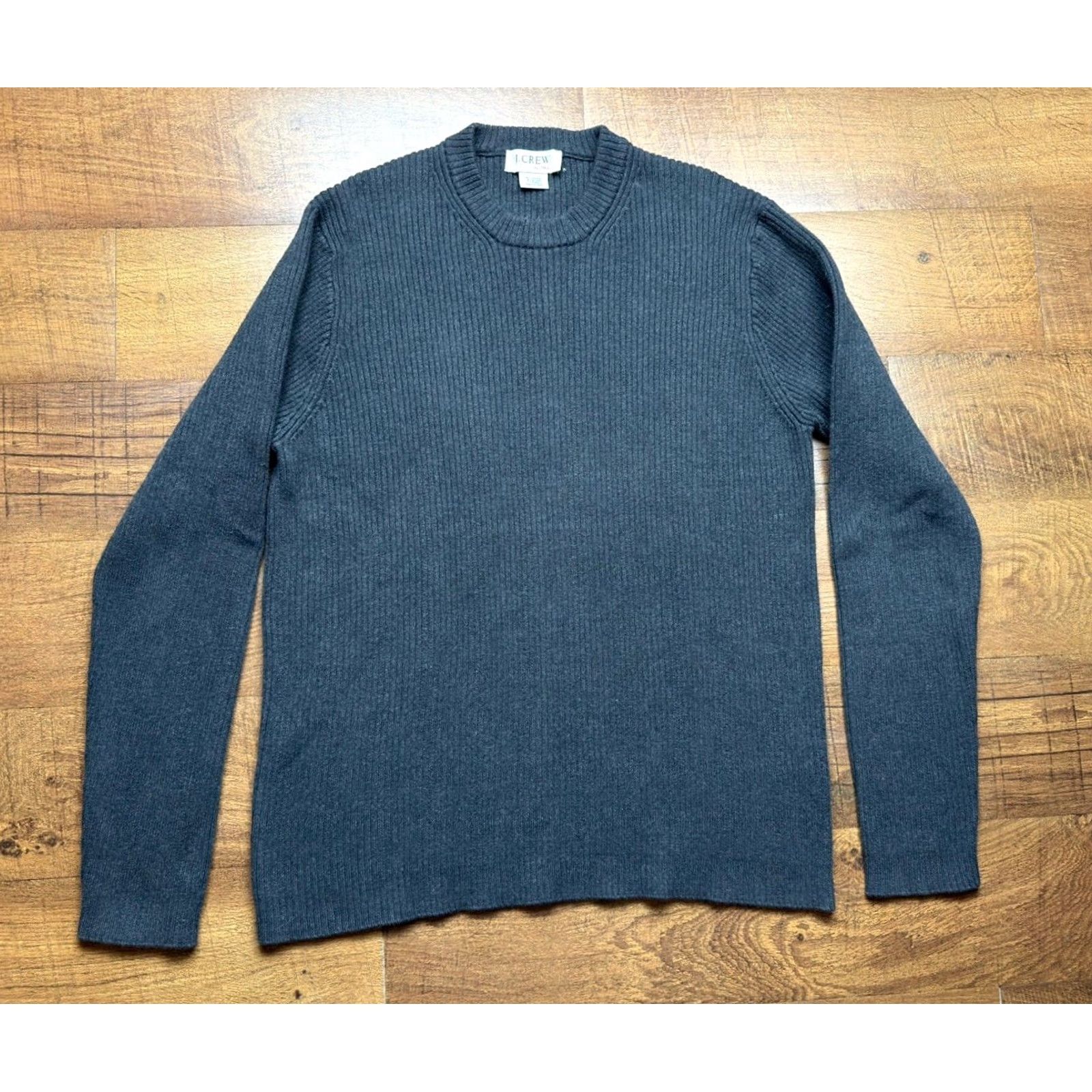 J.Crew VINTAGE J.CREW Ribbed Sweater Men XL Tall Fisherman Gray Cotton Knit Crew Neck Pullover Shirts Womens Mens Boys Girls Size US XL / EU 56 / 4 - 2 Thumbnail