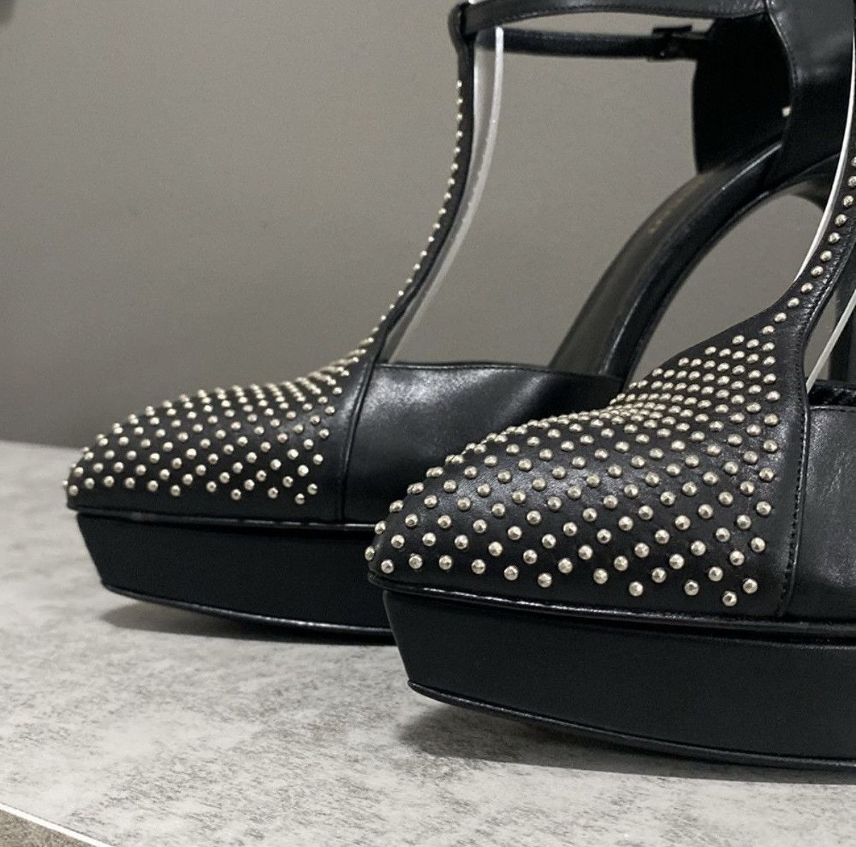 Saint Laurent Paris Saint Laurent | Studded Janis T-Strap | EUC | Hedi Slimane Size US 7.5 / IT 37.5 - 4 Thumbnail