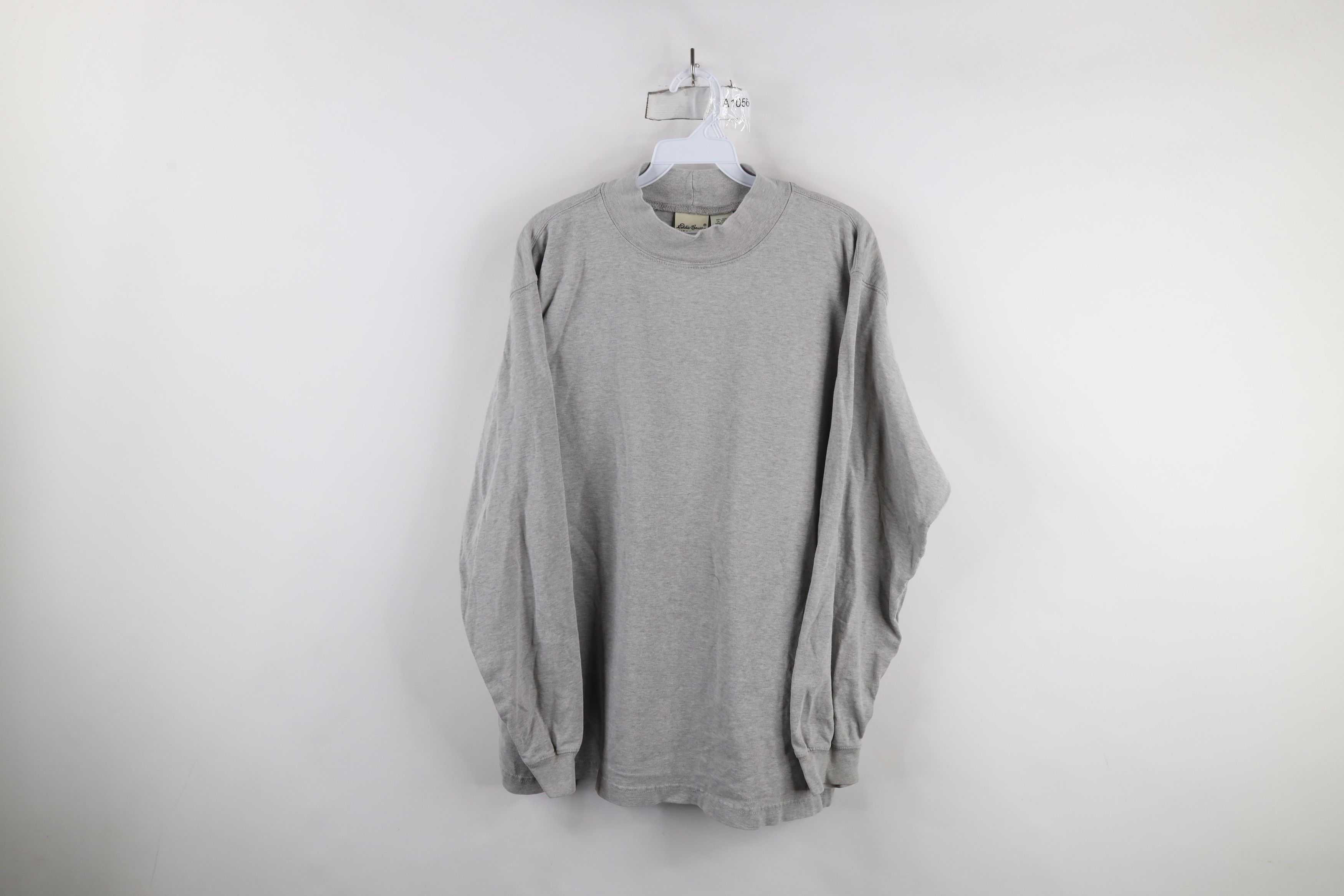 Eddie Bauer Vintage 90s Eddie Bauer Distressed Mock Neck T-Shirt Gray Size US M / EU 48-50 / 2 - 1 Thumbnail