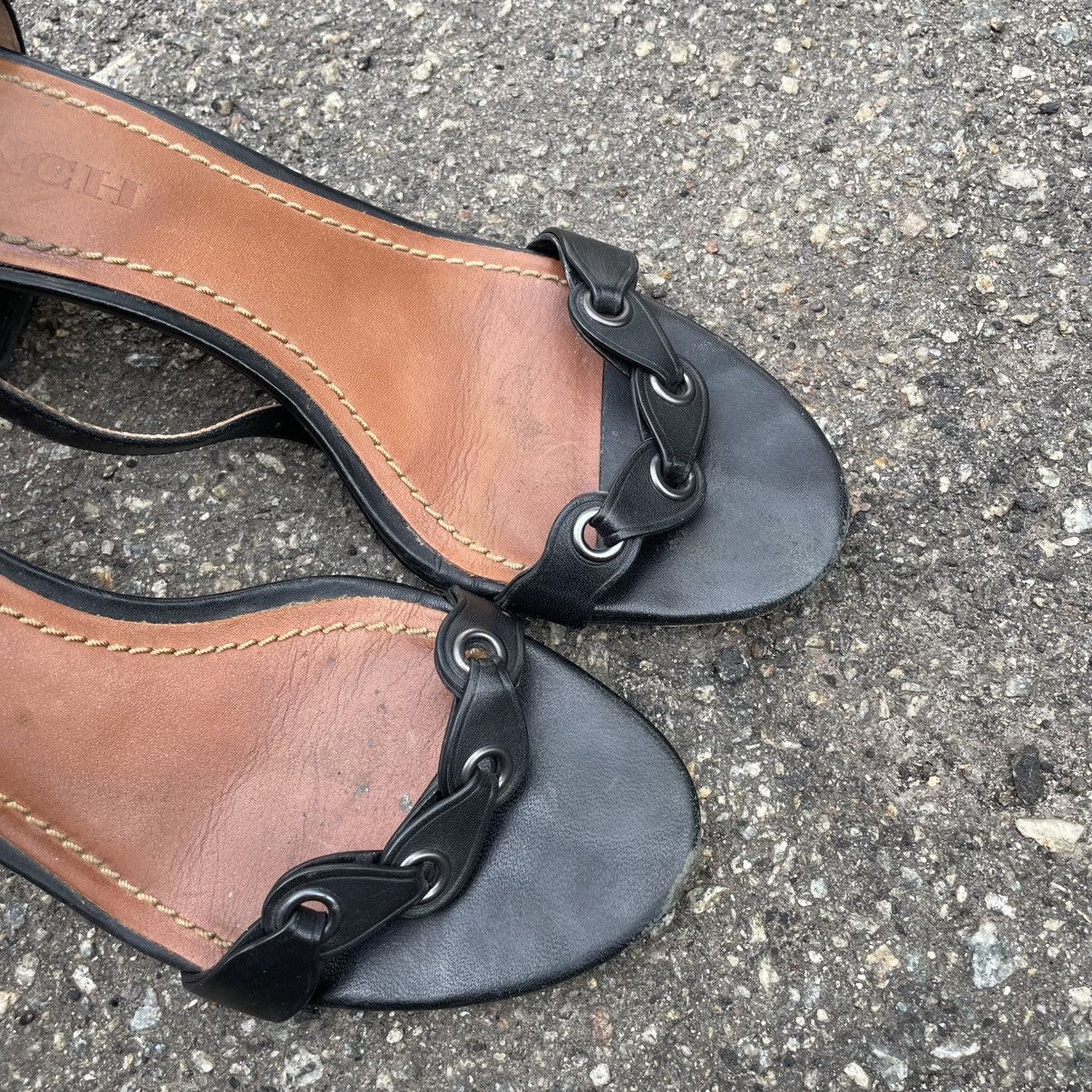 Coach 8 COACH black heels platform wedge sandal old money Size US 8 / IT 38 - 3 Thumbnail