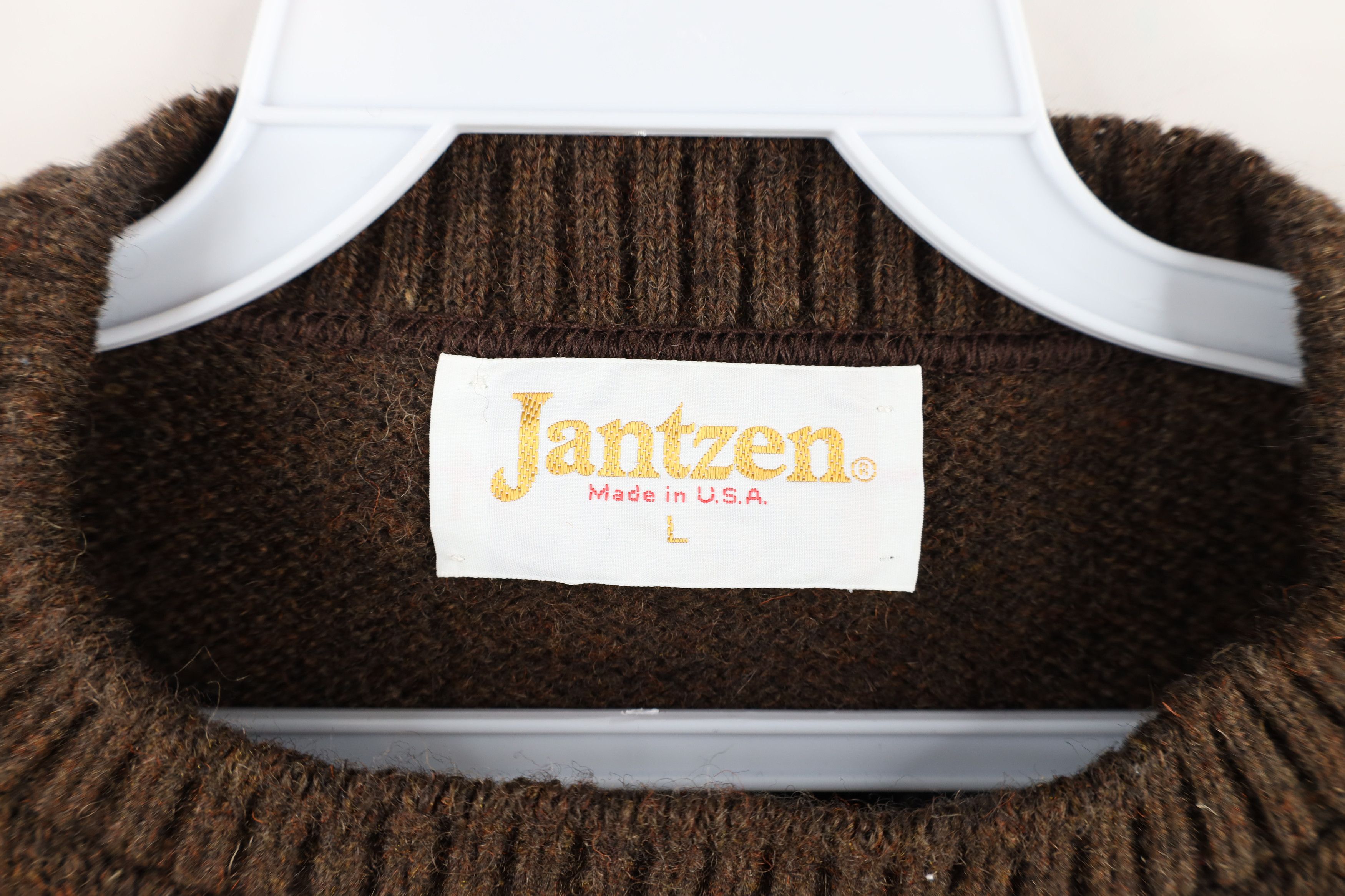 Vintage Vintage 70s Streetwear Wool Knit Crewneck Sweater Brown USA Size US L / EU 52-54 / 3 - 4 Thumbnail