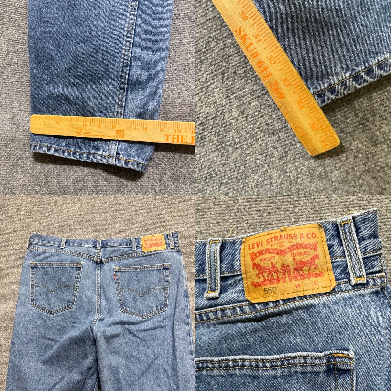 Vintage Levi 550 Denim Jeans Men 38x34 Light Blue Washed Relaxed Fit Original Denim Straight Jeans Mens Blue 550 Levi Jeans Vintage style? Size US 38 / EU 54 - 8 Thumbnail
