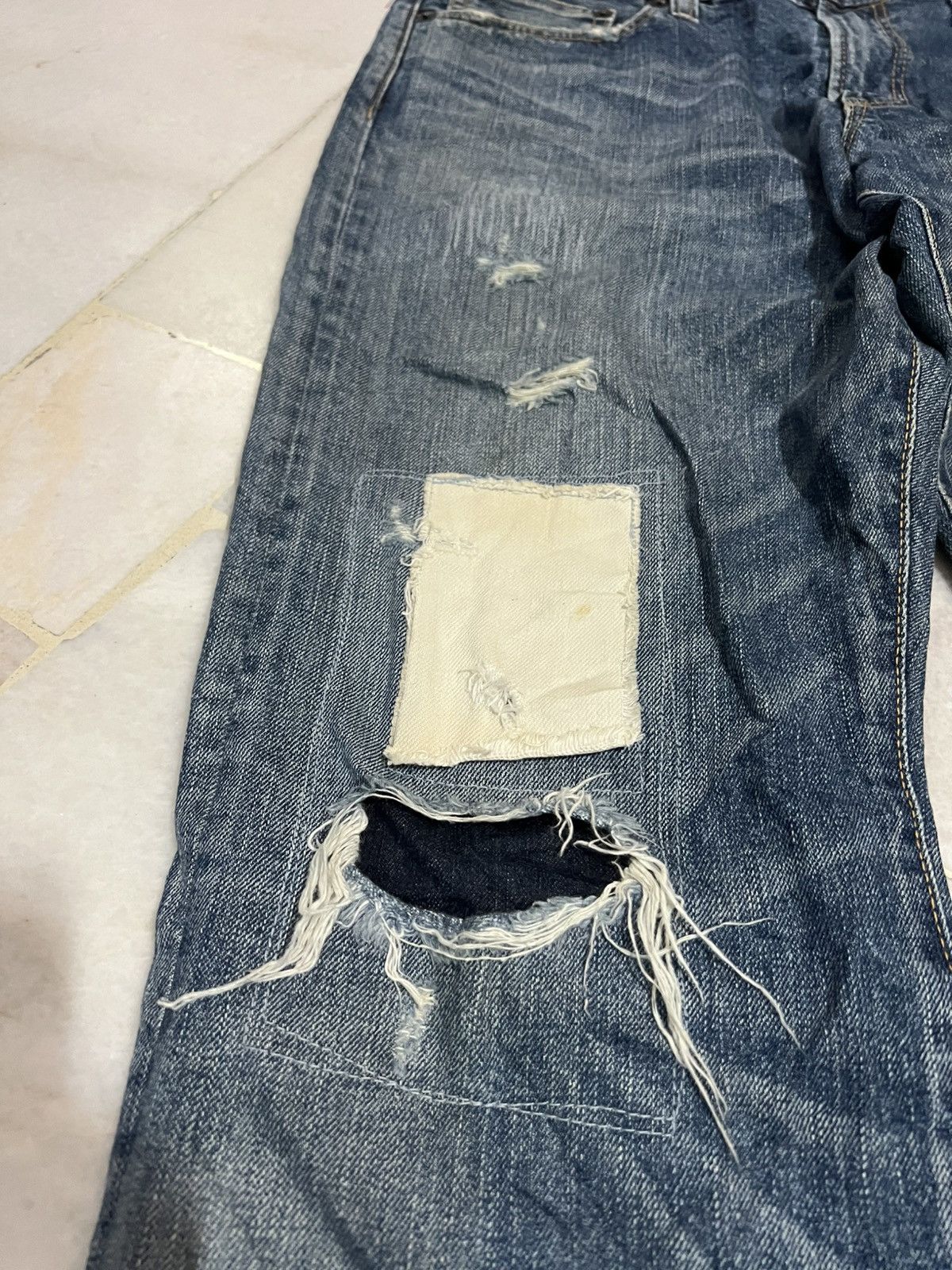If Six Was Nine × Le Grande Bleu (L.G.B.) × Seditionaries 🌈Flare Japanese Back Number Distressed Jean Ripped Size US 34 / EU 50 - 6 Thumbnail