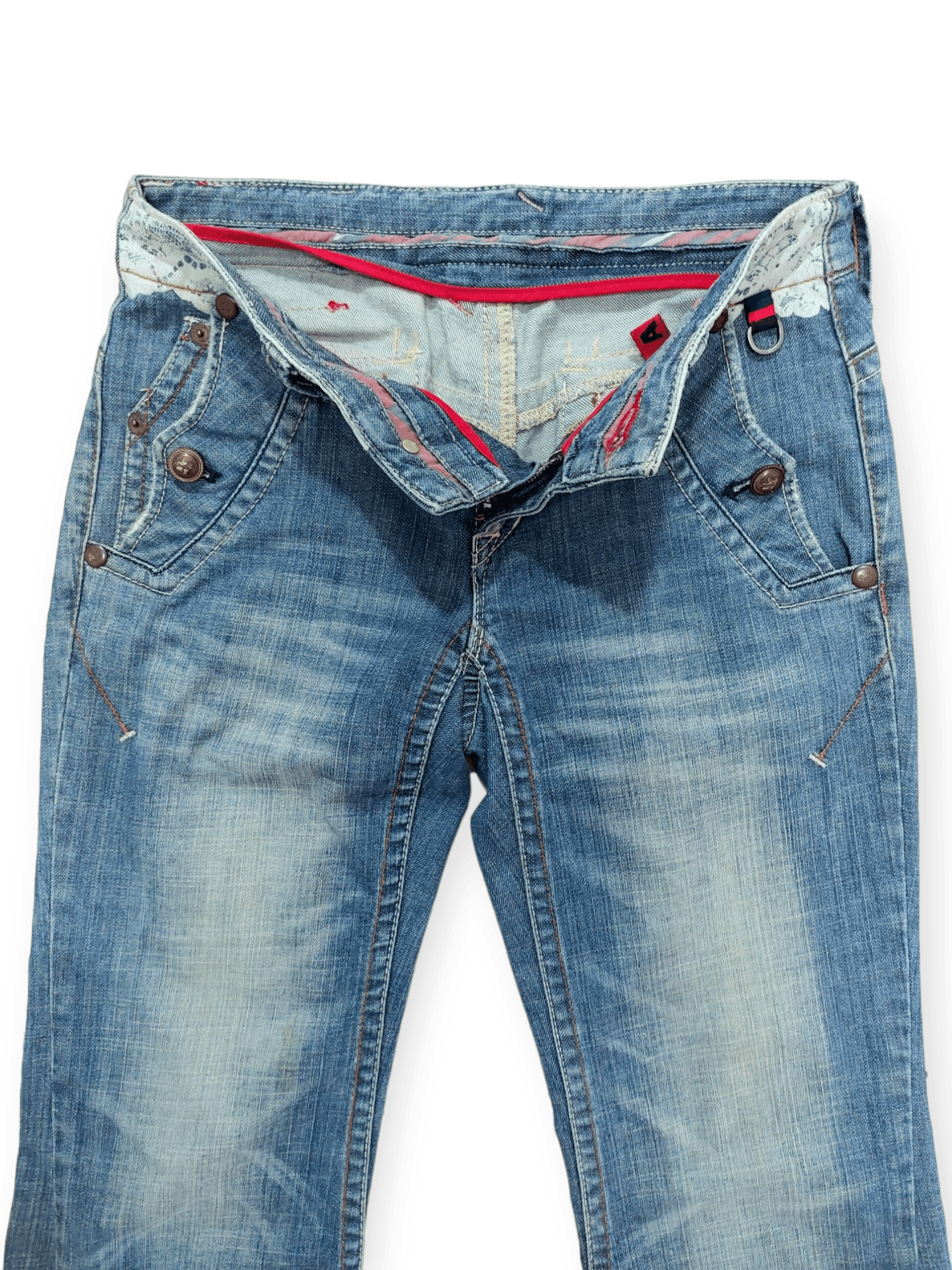 Other A6 Sport Flare Low Rise Distressed Denim Size US 28 / EU 44 - 5 Thumbnail