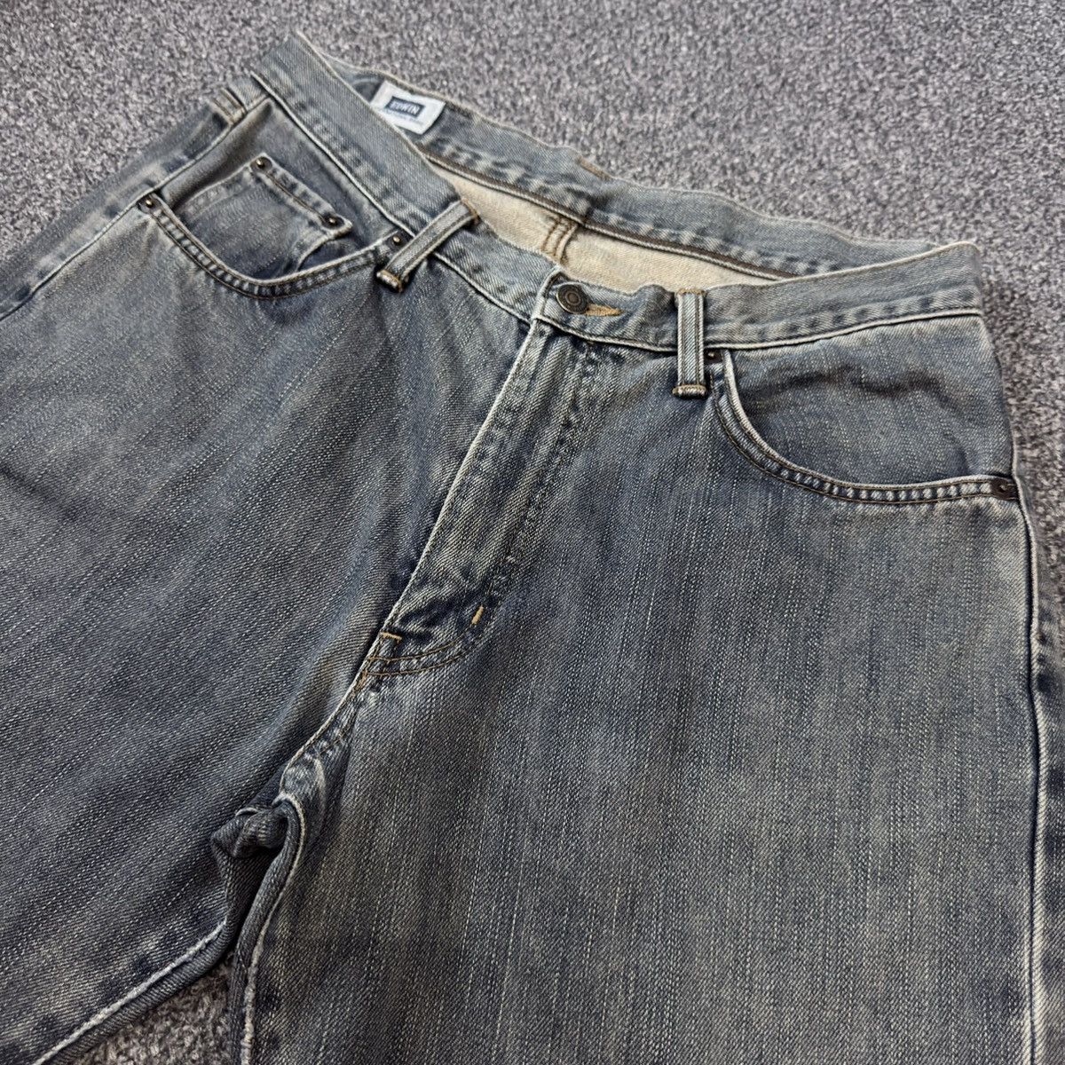Seditionaries 🇯🇵 Vintage 90s Japanese Baggy Edwin 404 Rusty Washed Denim Size US 33 - 3 Thumbnail