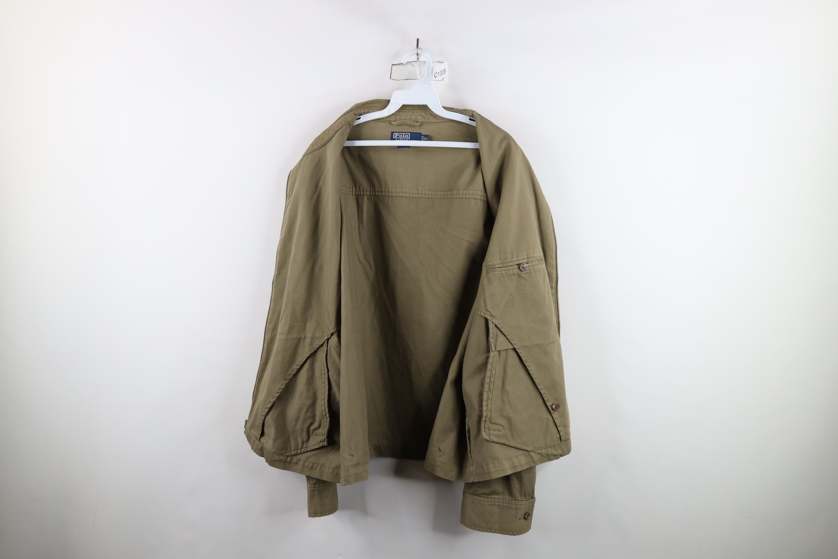 Ralph Lauren × Vintage Vintage 90s Ralph Lauren Full Zip Bomber Jacket Breen Cotton Size US XXL / EU 58 / 5 - 11 Thumbnail