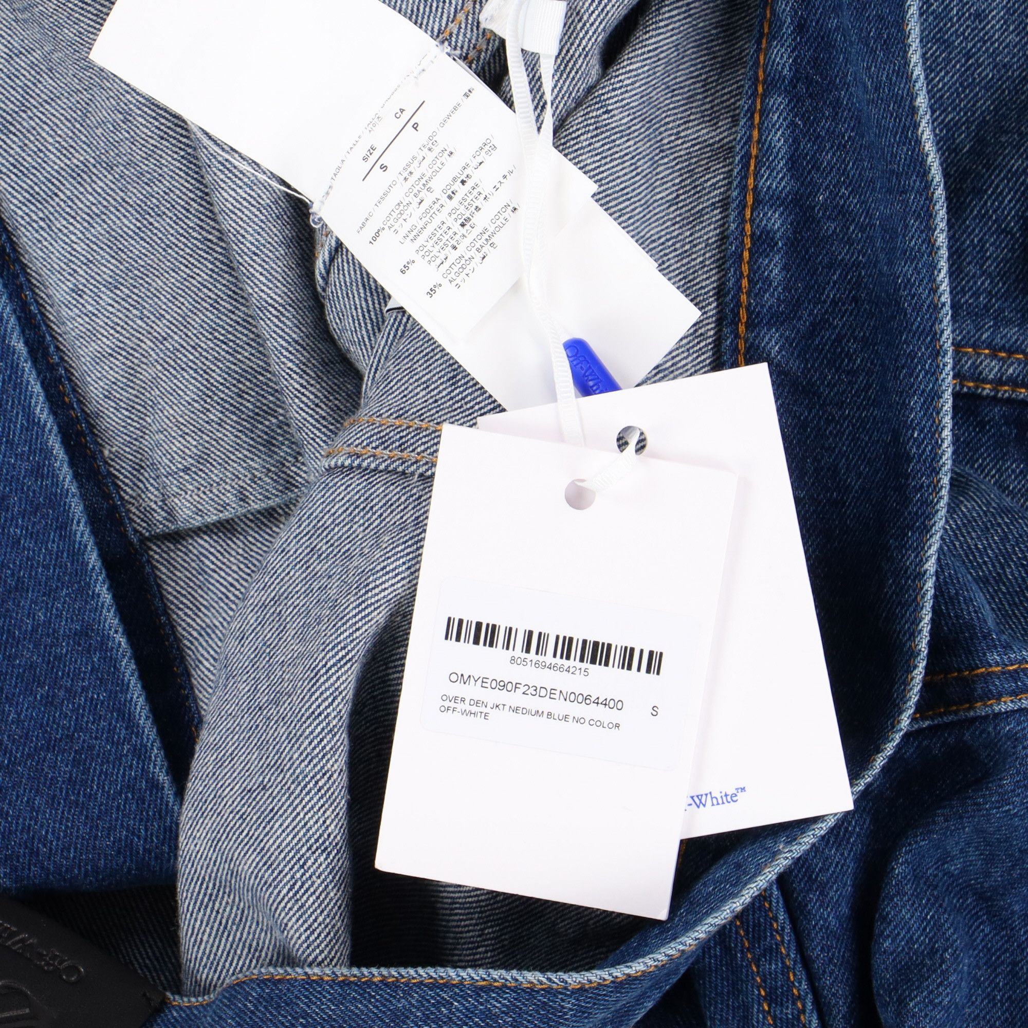 Off-White Blue Arrow Tab Oversized Denim Jacket Size US S / EU 44-46 / 1 - 3 Thumbnail
