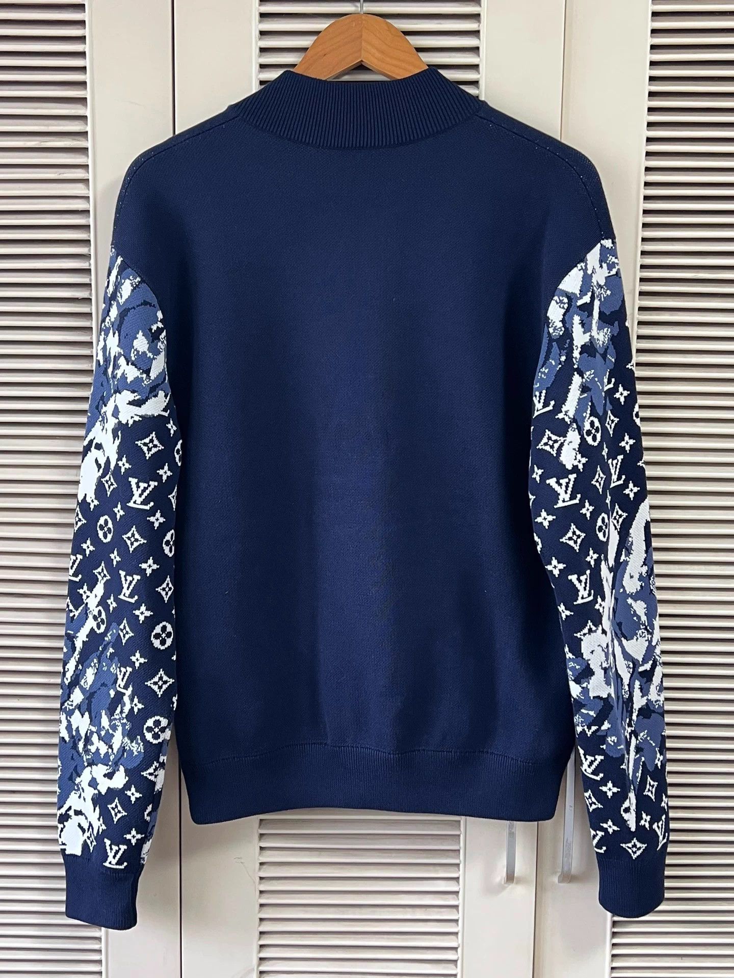 Louis Vuitton LV Knit Zipper Jacket Navy Blue Allover Monogram S Size US S / EU 44-46 / 1 - 2 Thumbnail