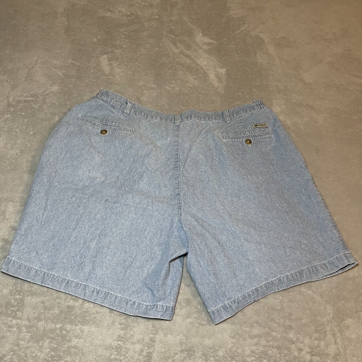 Savane Vintage 90s Savane Mens Blue Chambray Pleated Shorts 42 Size US 41 - 2 Thumbnail