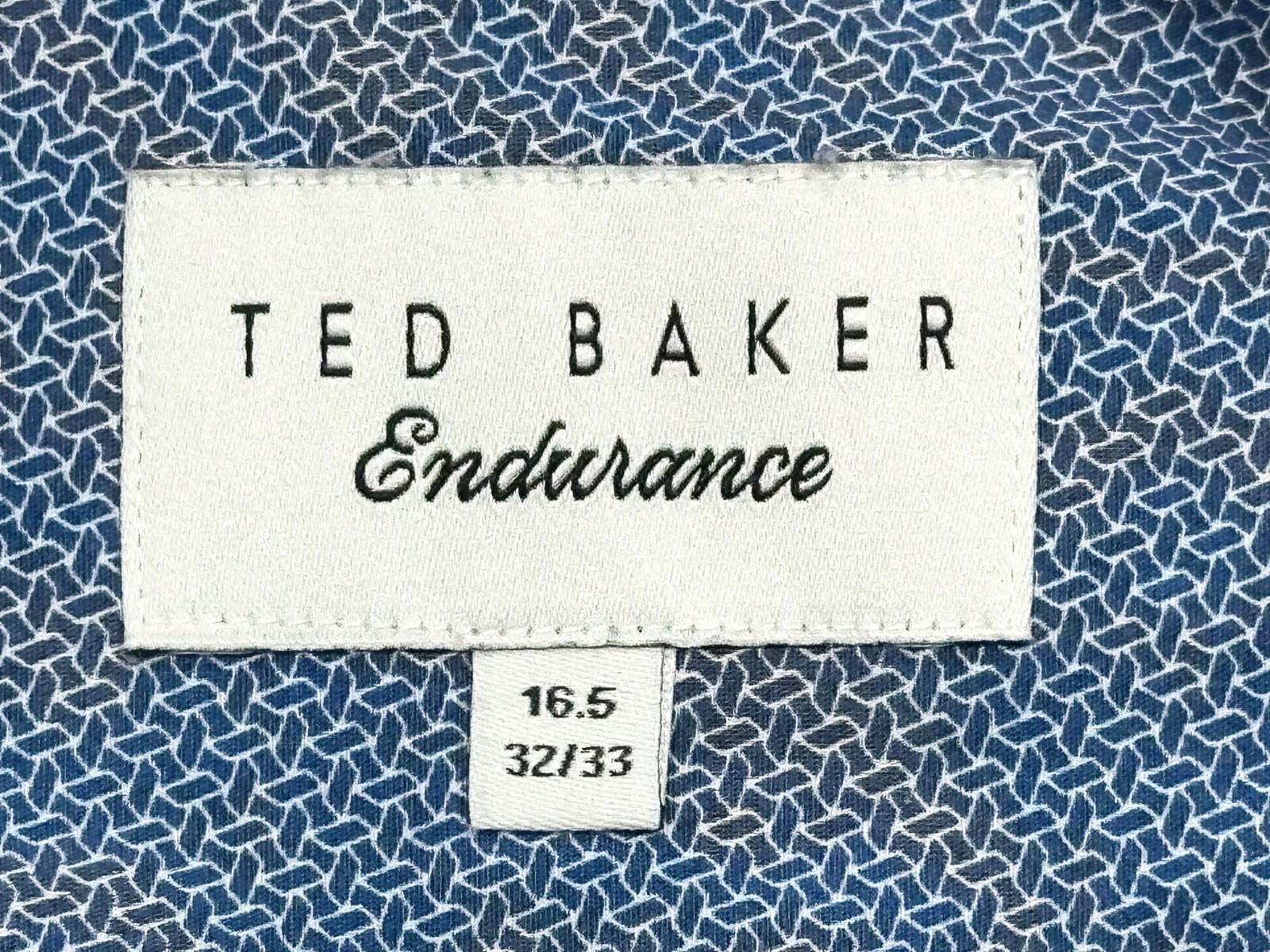 Ted Baker Ted Baker Endurance Cotton Button Down Blue Men L 16.5/32-33 Size 42R - 7 Thumbnail