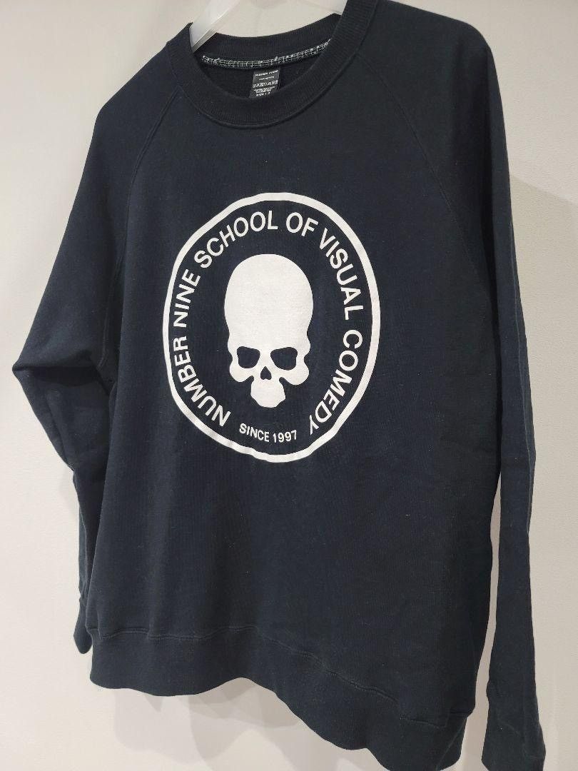 image of Number N Ine Number Nine School Of Visual Comedy Sweatshirt in Black, Men's (Size Large)