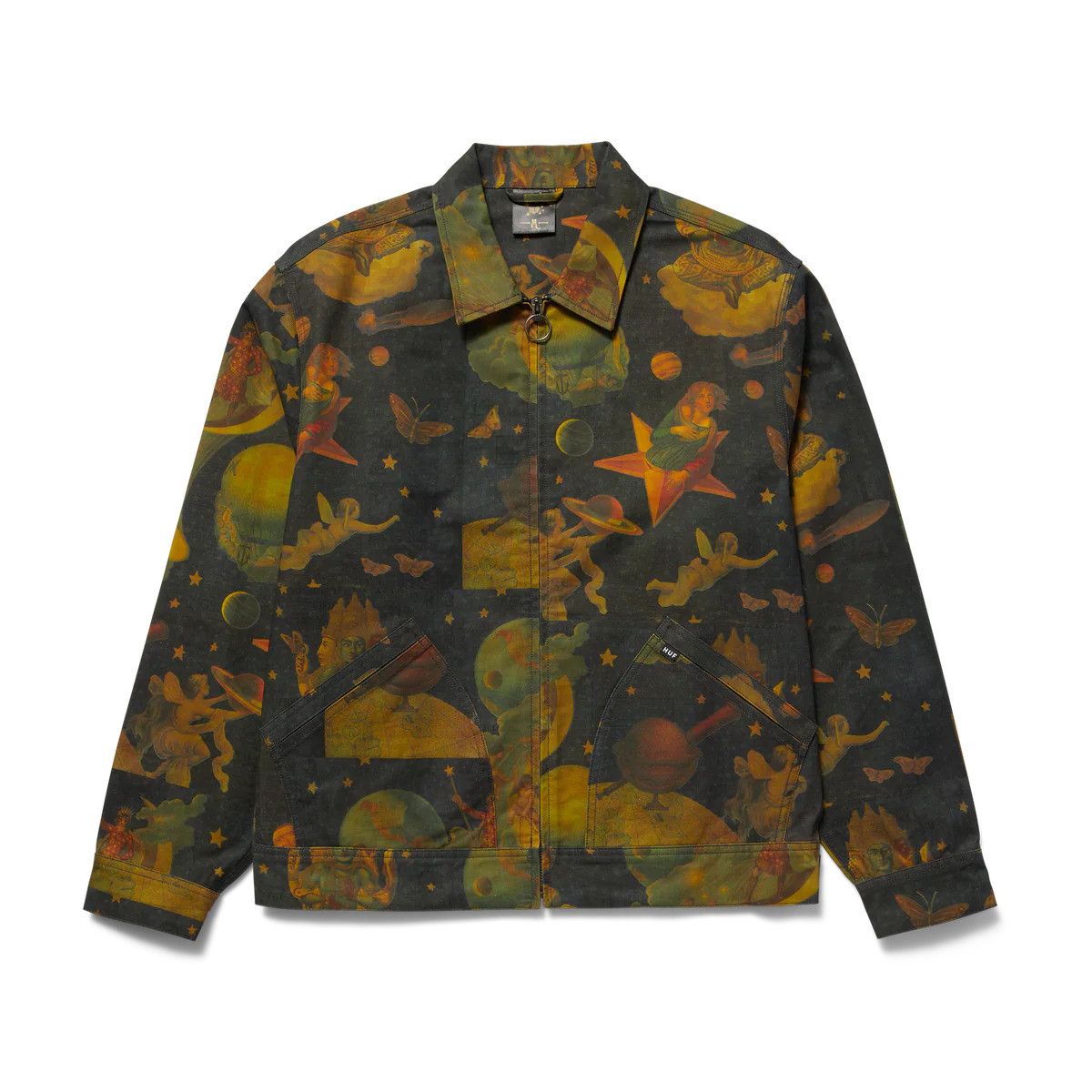 image of Band Tees x Huf Smashing Pumpkins Mellon Collie Aop Trucker Jacket Nwt, Men's (Size XL)