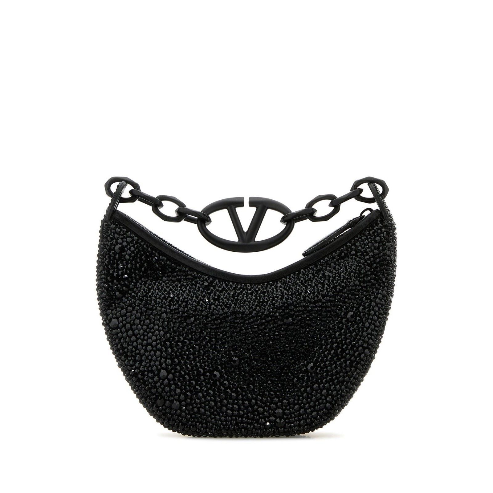 Valentino VALENTINO GARAVANI Embellished Moon Rhinestone Jewel Black L Size ONE SIZE - 3 Thumbnail