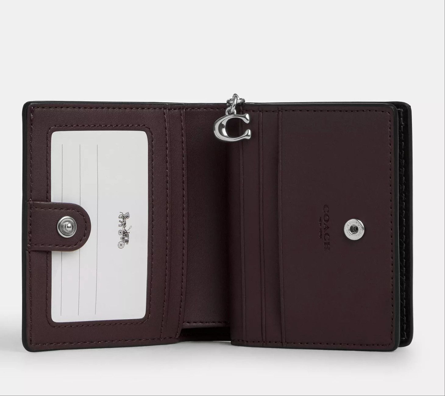 Coach Snap Wallet Silver/Black CBO77 Size ONE SIZE - 9 Thumbnail