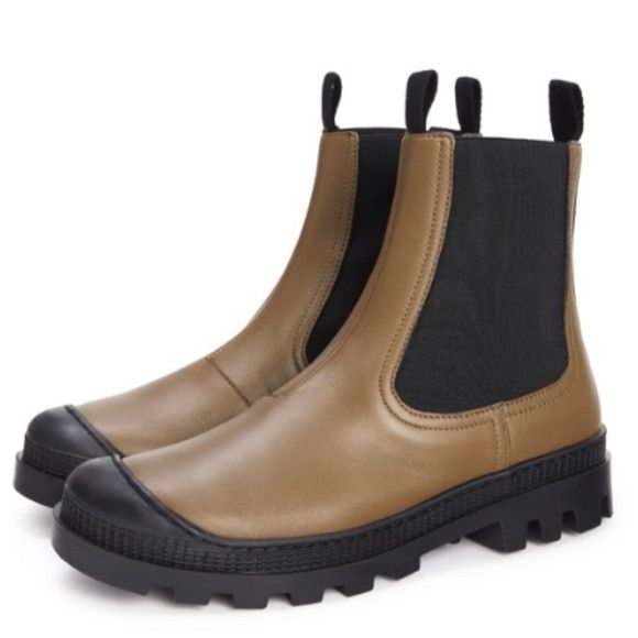 Loewe Loewe Khaki Rubber-Trimmed Leather Chelsea Boots - 5 🇪🇸 Size US 5 / IT 35 - 6 Thumbnail