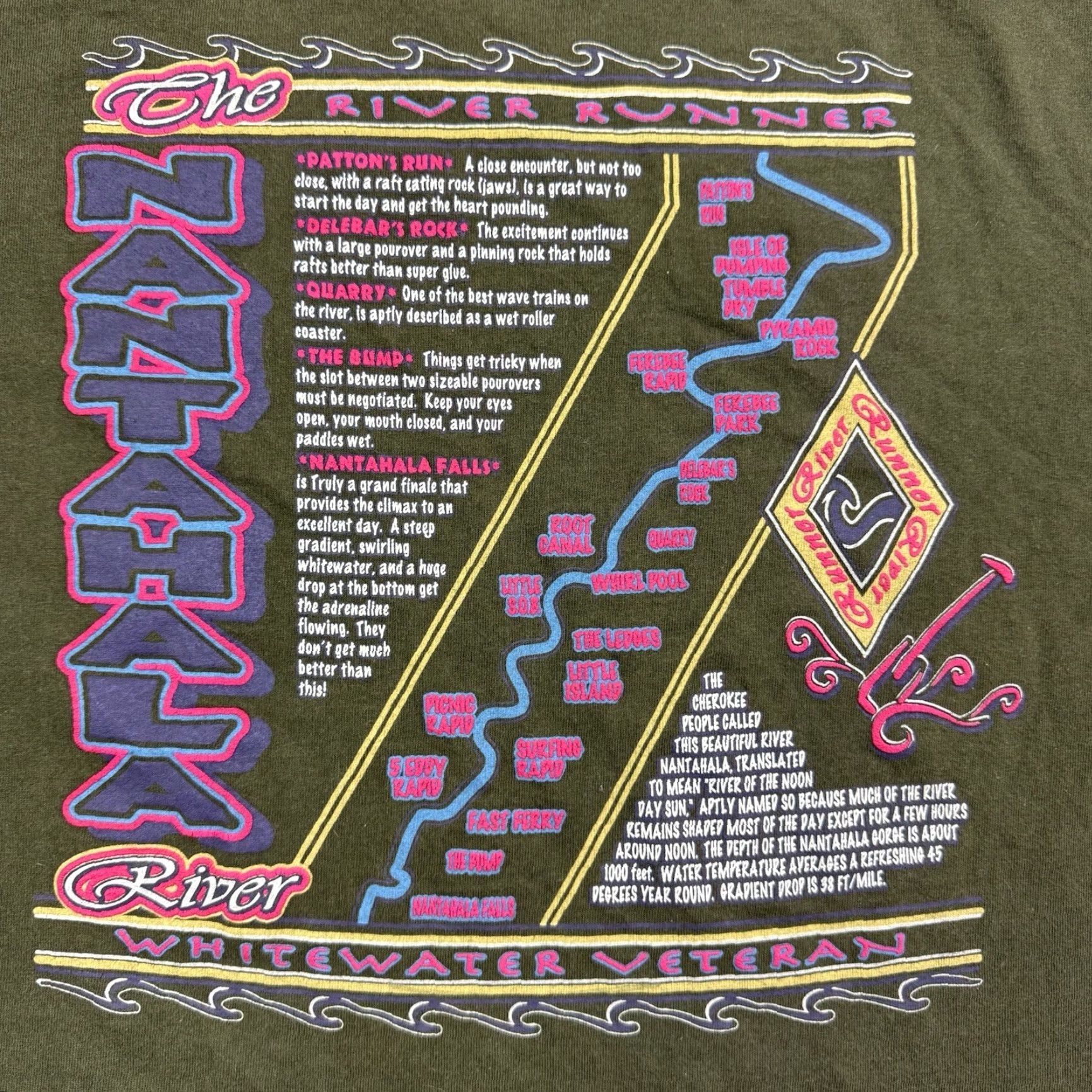 Lee VINTAGE Nantahala River Rafting T Shirt Adult Large Nature Outdoor Whitewater Lee Green Cotton Mens Size US L / EU 52-54 / 3 - 2 Thumbnail