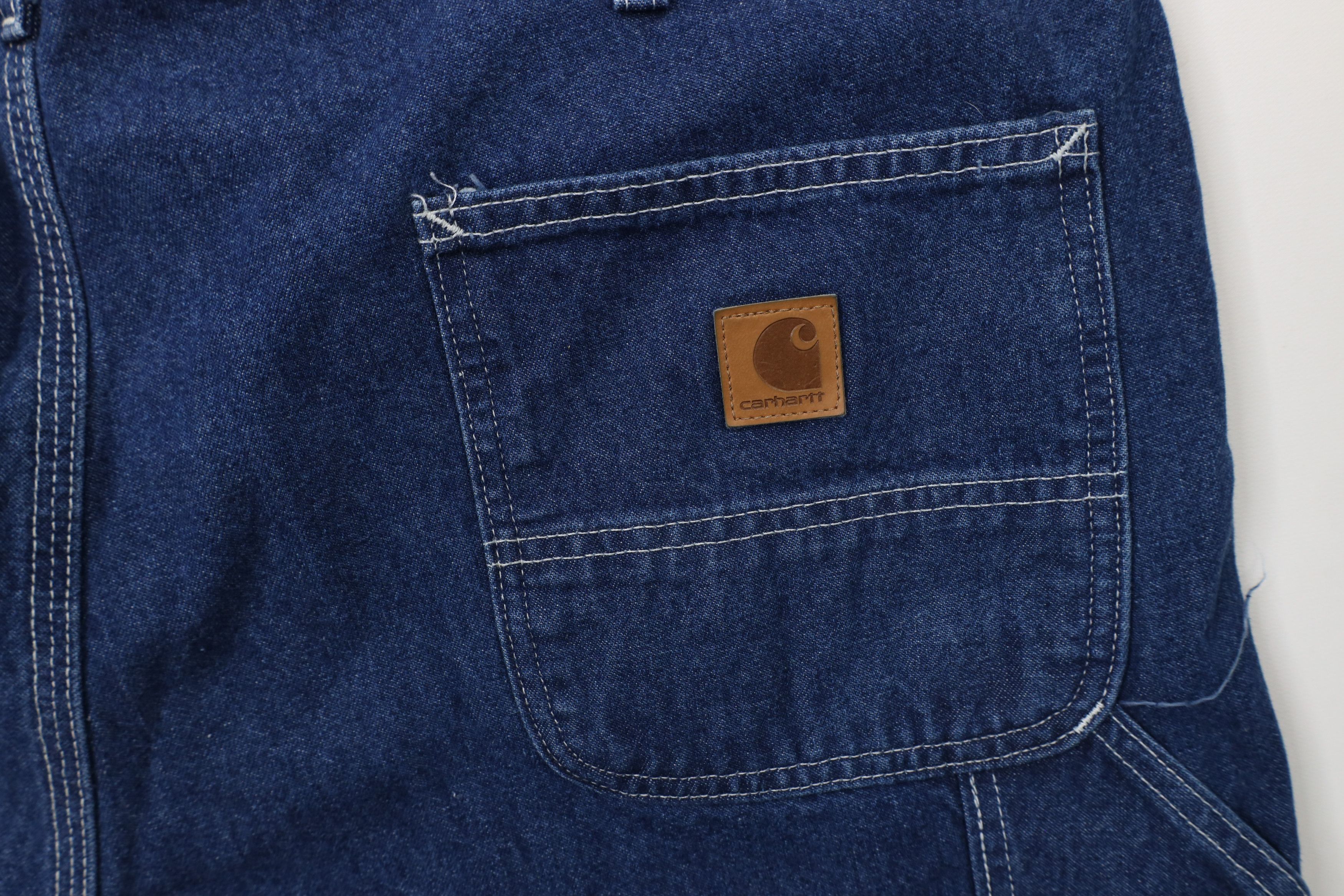 Carhartt × Vintage Vintage Y2K Carhartt Loose Fit Wide Leg Dungaree Denim Jeans Size US 42 / EU 58 - 12 Thumbnail