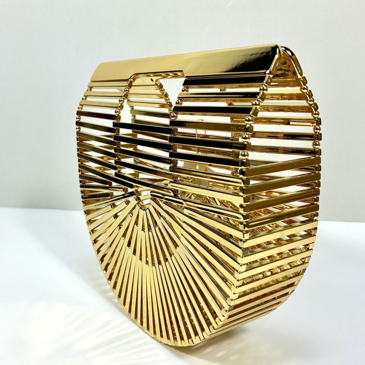 Cult Gaia Cult Gaia Mini Ark Top Handle Handbag Shiny Brass Gold NEW Size ONE SIZE - 18 Thumbnail