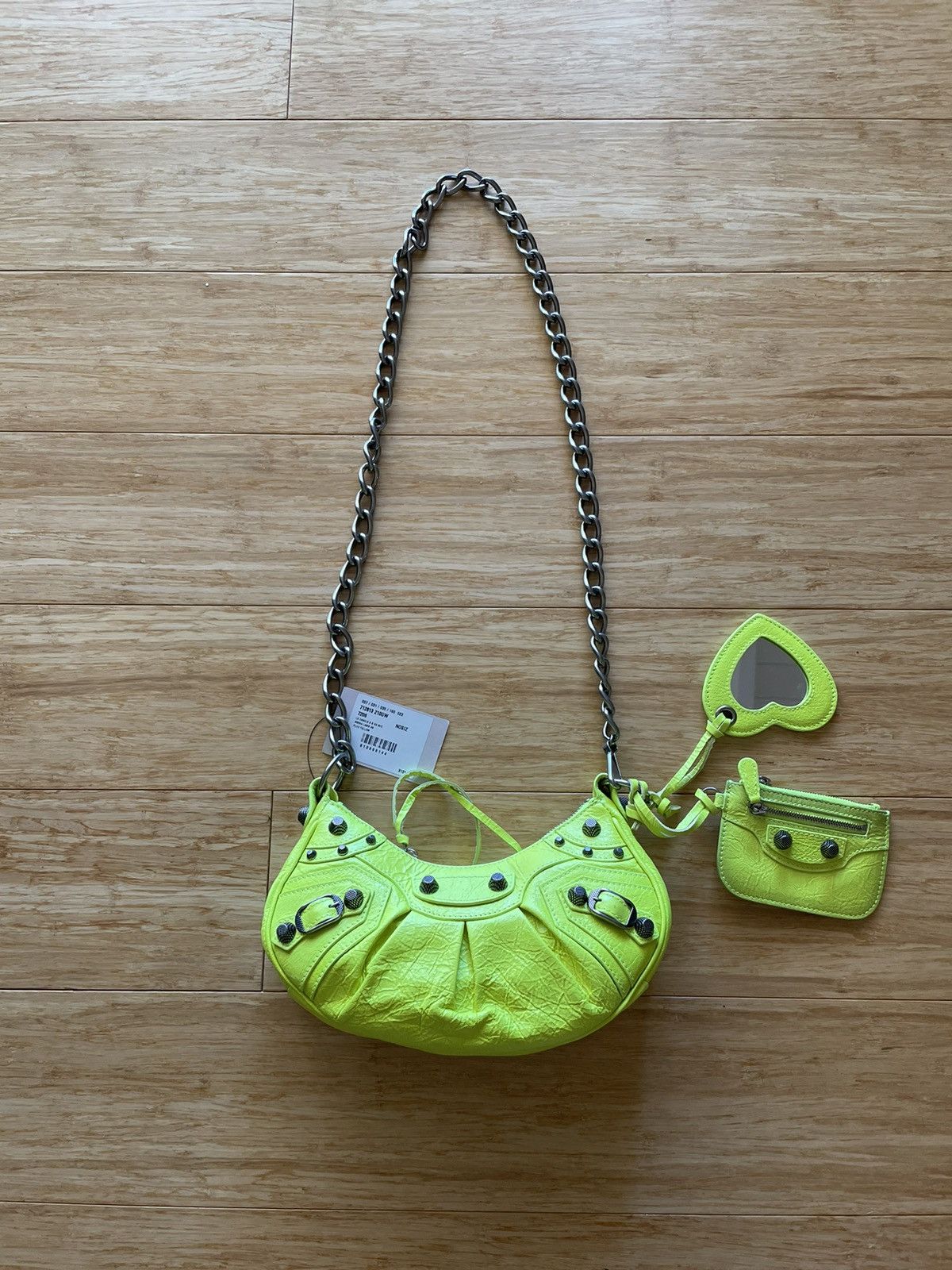 Balenciaga LE CAGOLE 8 B X8 W/C ARENA LAMB AS FLUO YELLOW Size ONE SIZE - 1 Thumbnail