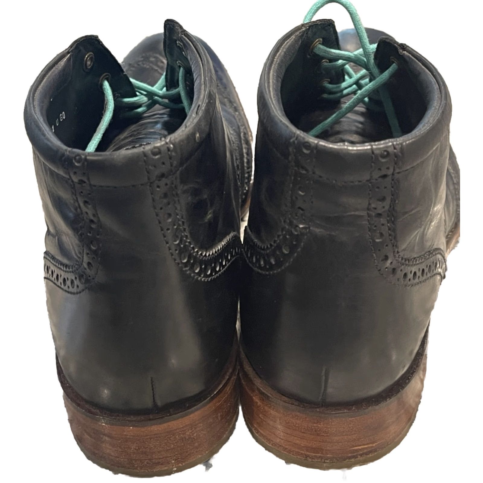 Cole Haan Cole Haan Mens Boots Wing Tip Chukka Oxford Derby Lace Up Size 11.5 Black Leather Shaft Ankle M Solid Classic Size US 11.5 / EU 44-45 - 4 Thumbnail