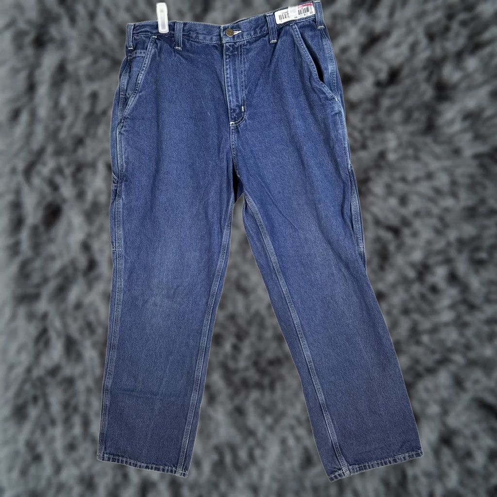Carhartt VINTAGE Carhartt Jeans Mens 33x30 Blues Denim Dungaree Fit Carpenter Workwear Size US 33 - 1 Thumbnail