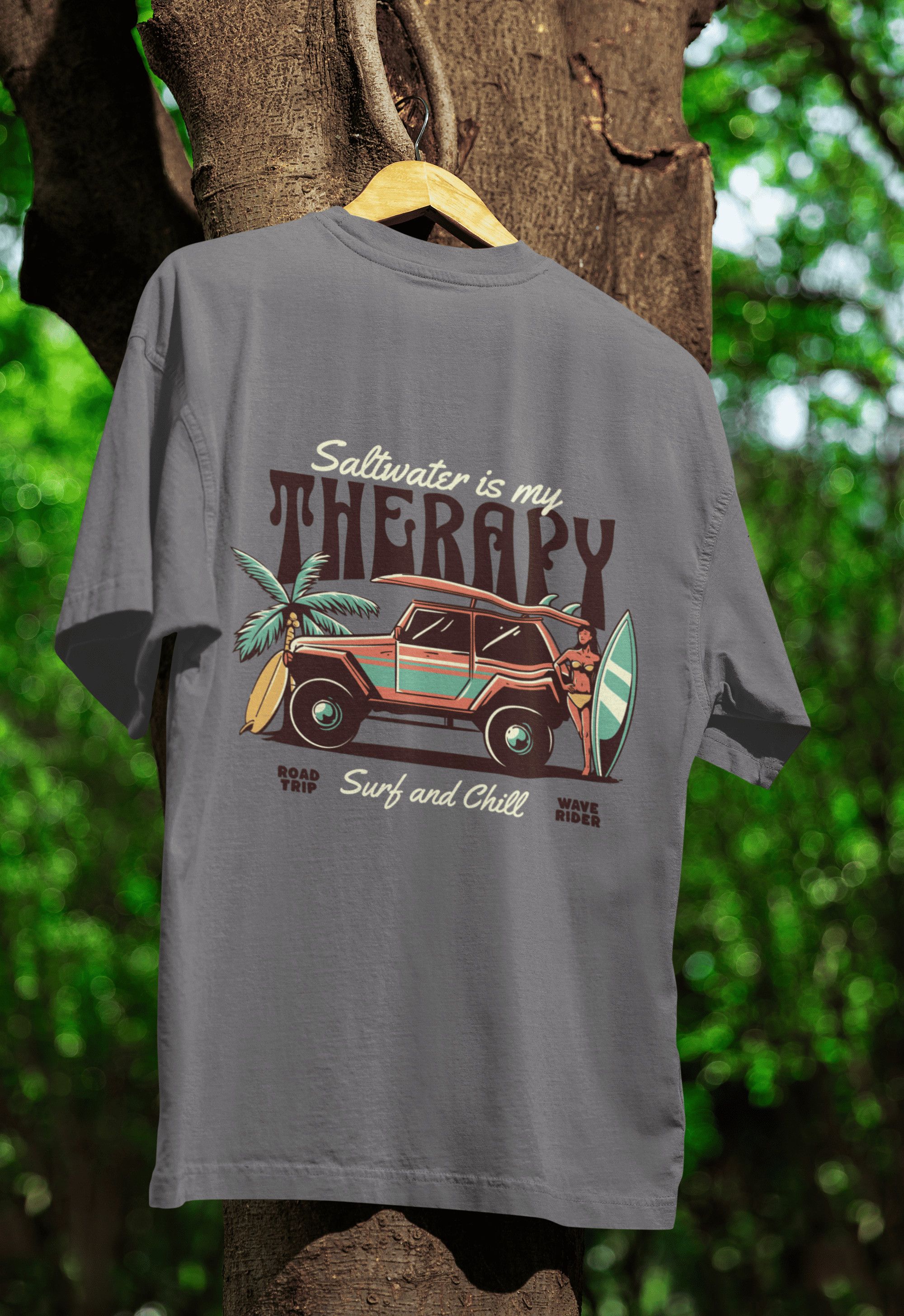 Other Saltwater Is My Therapy – Retro Surf T-Shirt Size US M / EU 48-50 / 2 - 1 Thumbnail