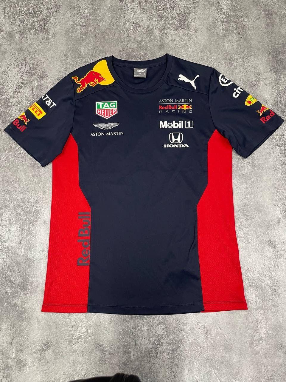 Puma Puma Red Bull Racing Aston Martin F1 Team Men T-Shirt Navy Size US S / EU 44-46 / 1 - 1 Thumbnail