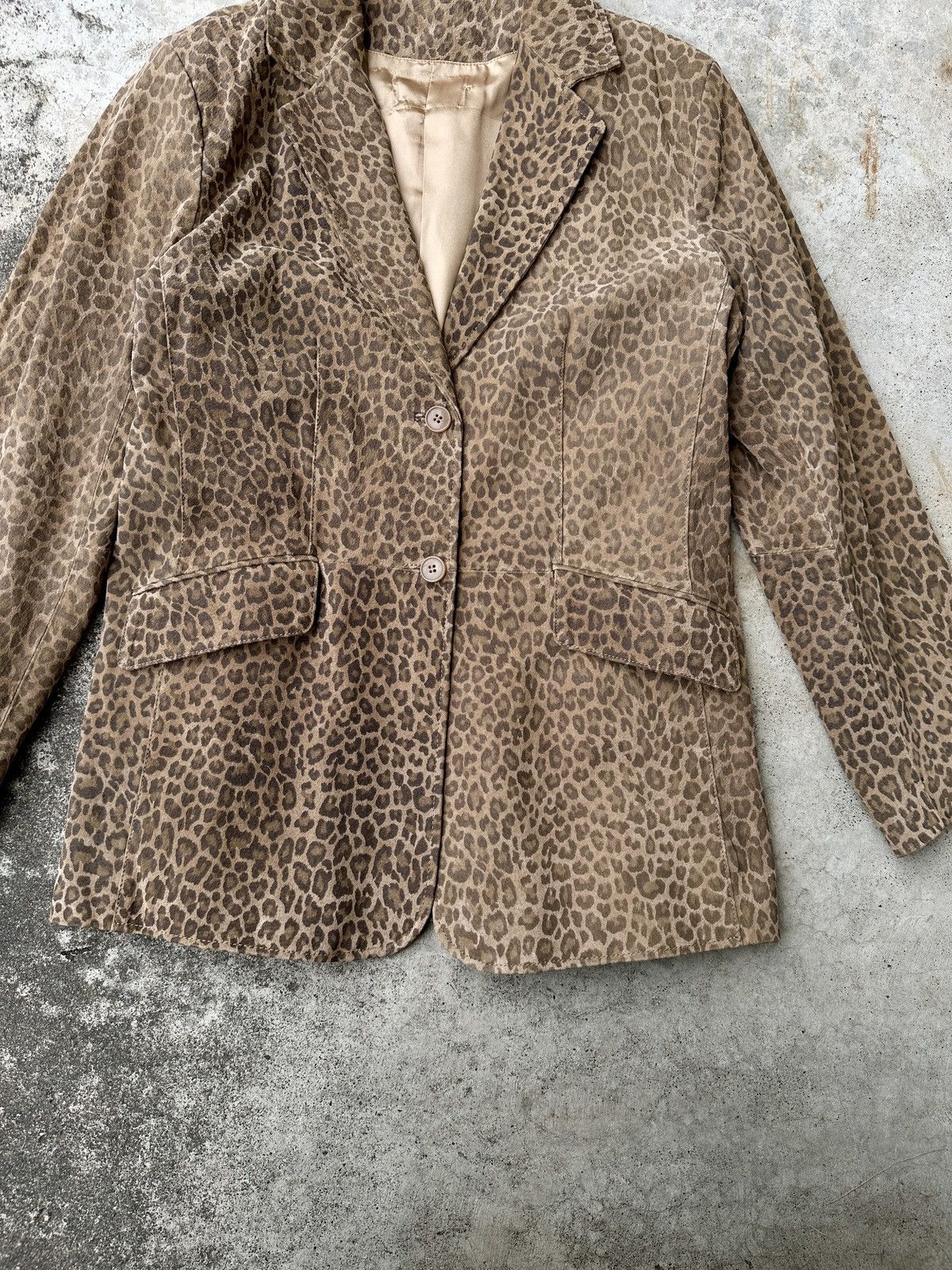 Vintage Y2K Leopard cheetah animal suede leather blazer YSL Wacko Size US M / EU 48-50 / 2 - 3 Thumbnail