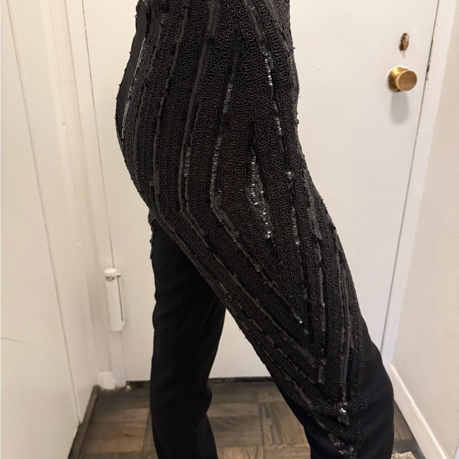 La Perla La Perla Elegant Black Sequin and beaded Embellished Pants Size 27" / US 4 / IT 40 - 12 Thumbnail