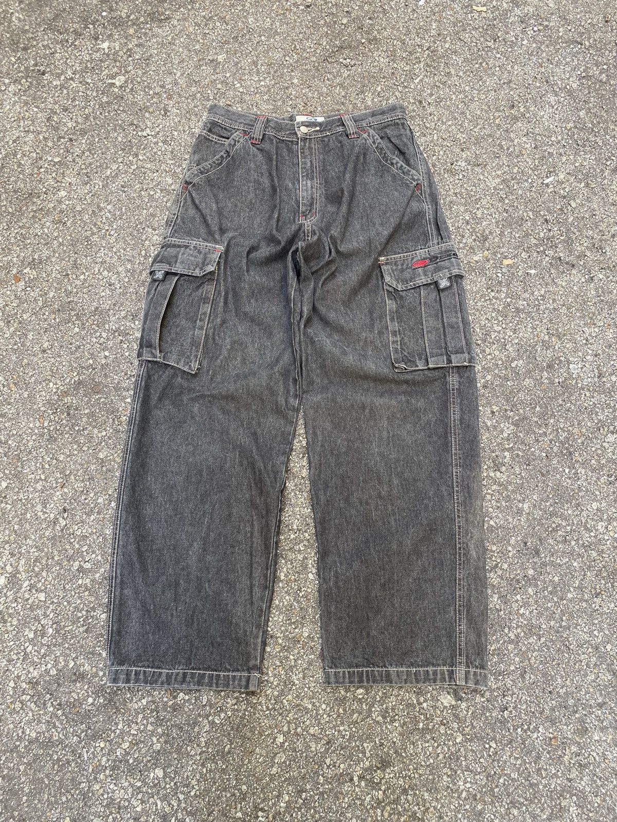 image of Baggy Jeans Piko Cargo Wide Leg Denim Y2K Jnco in Black, Men's (Size 31)