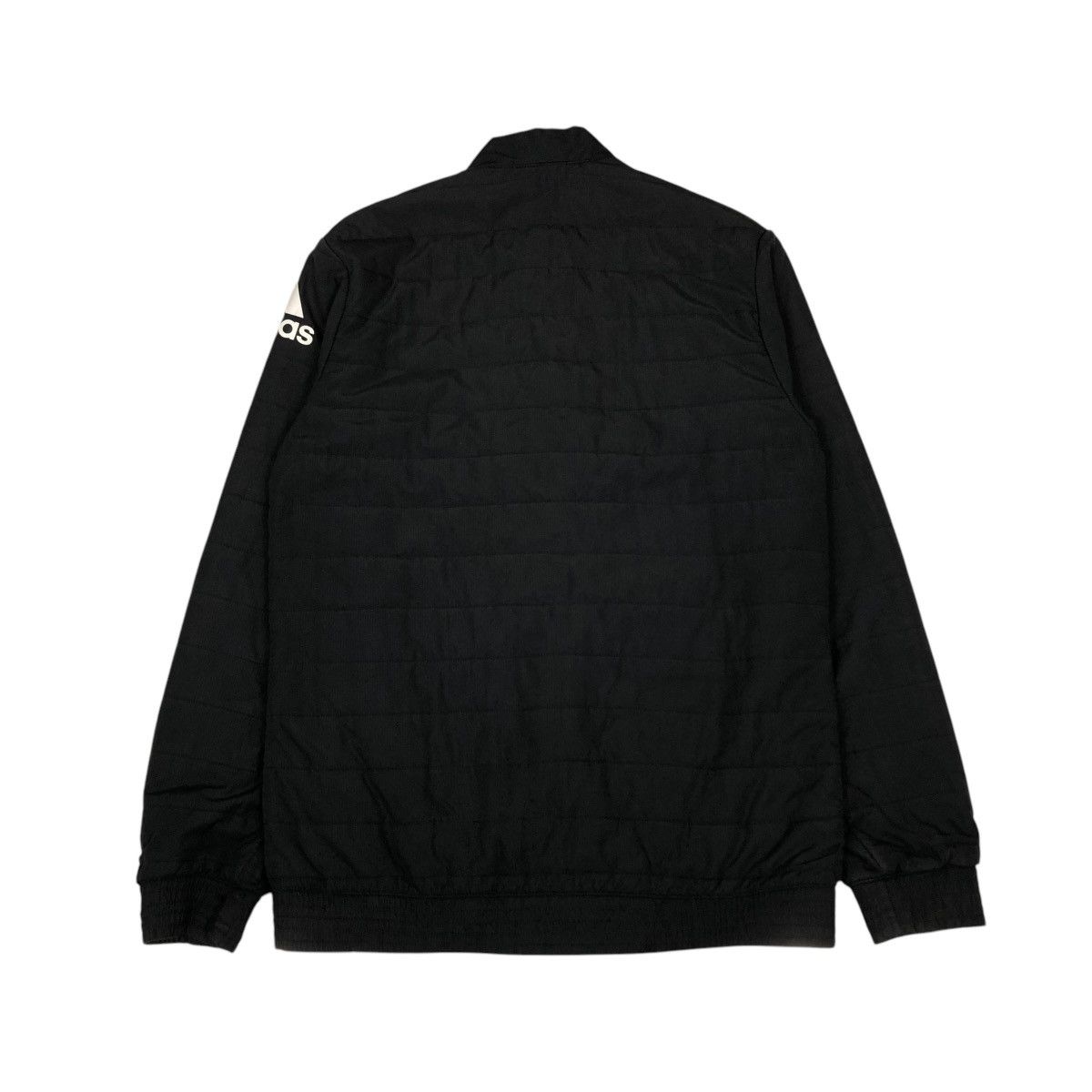 Adidas 🔥VINTAGE BOMBER JACKET ADIDAS ALL BLACK BIG LOGO Size US L / EU 52-54 / 3 - 2 Thumbnail