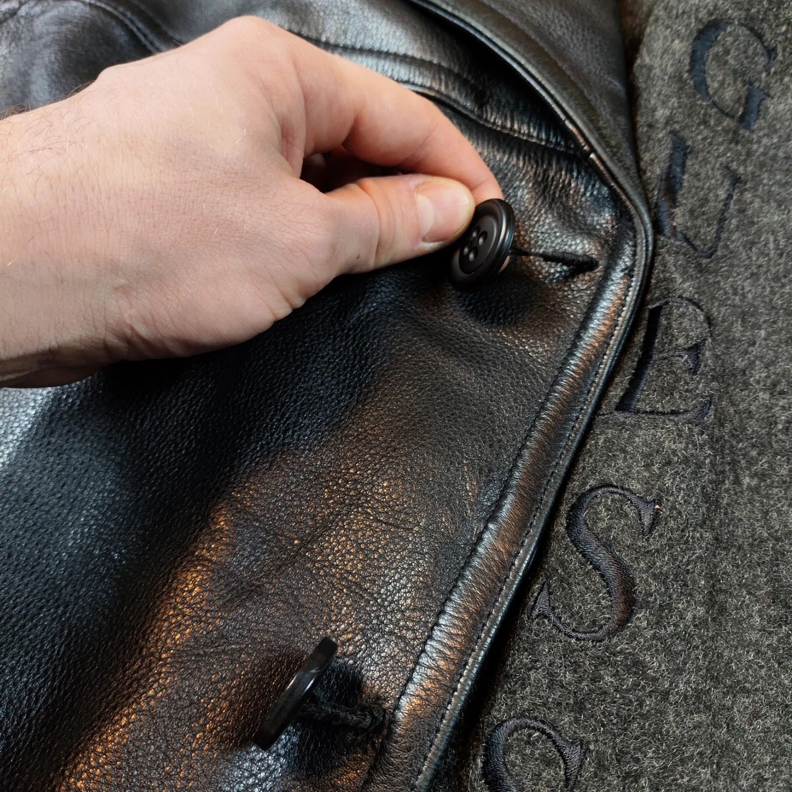 Guess Vintage Guess XL leather jacket button 90s rare archive Size US XL / EU 56 / 4 - 15 Thumbnail