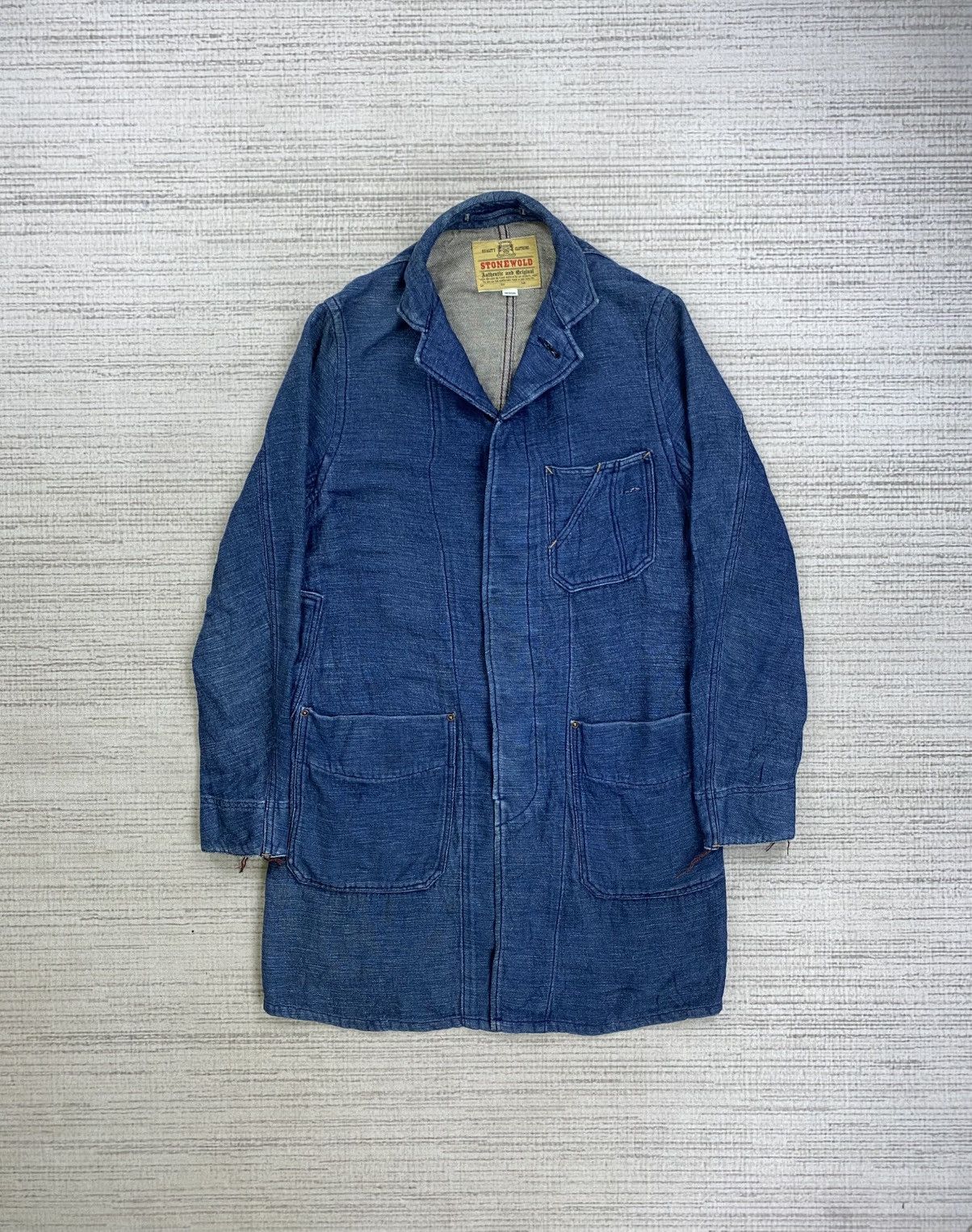 Indigo × Japanese Brand Vintage Stonewold Indigo Long Denim Jacket Size US M / EU 48-50 / 2 - 5 Thumbnail