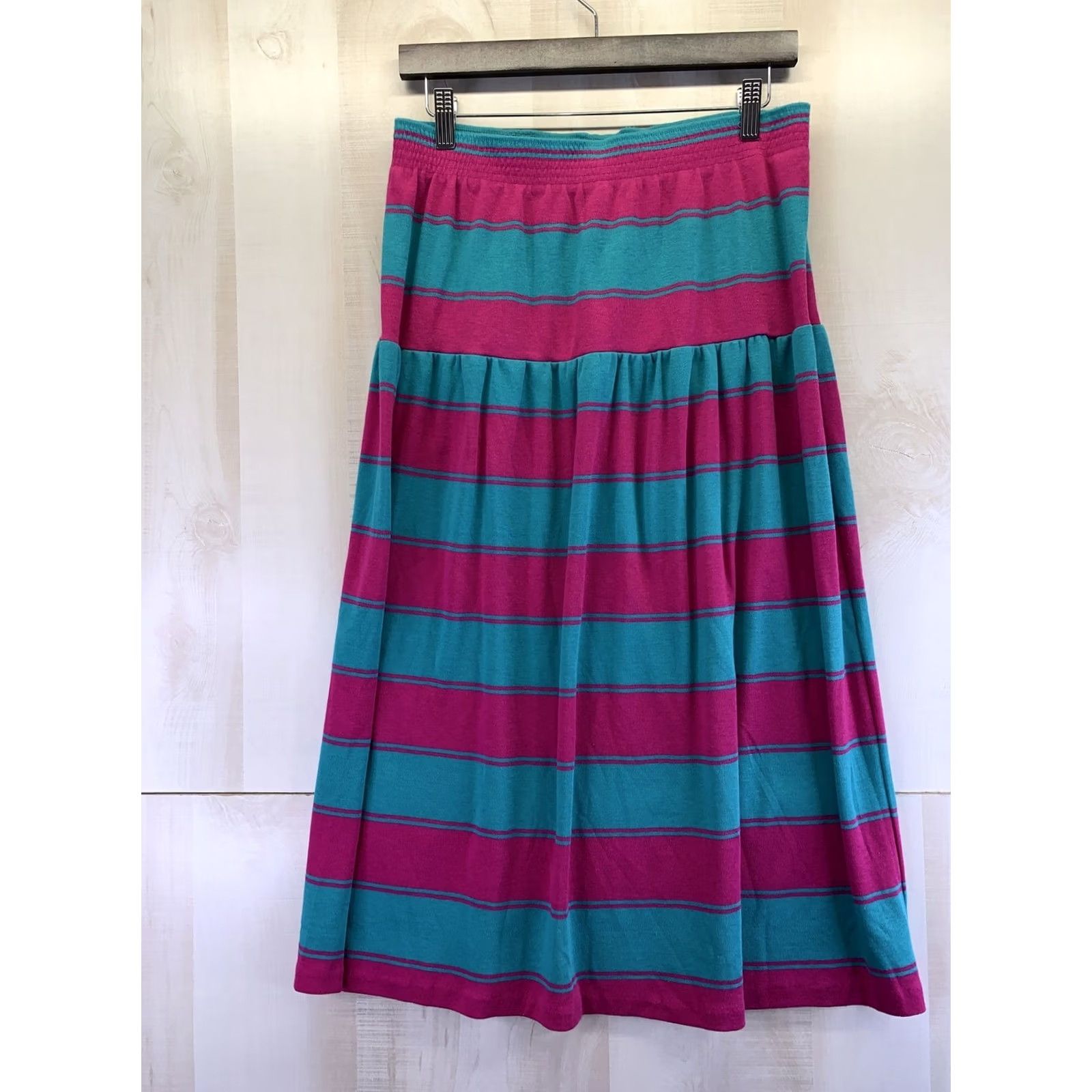 Vintage VINTAGE Peter Popvitch Womens L-Long Sleeve Skirt Set Pink Teal 1980-90s USA-7036 Ladies Mens Girls Womens Size L / US 10 / IT 46 - 4 Thumbnail