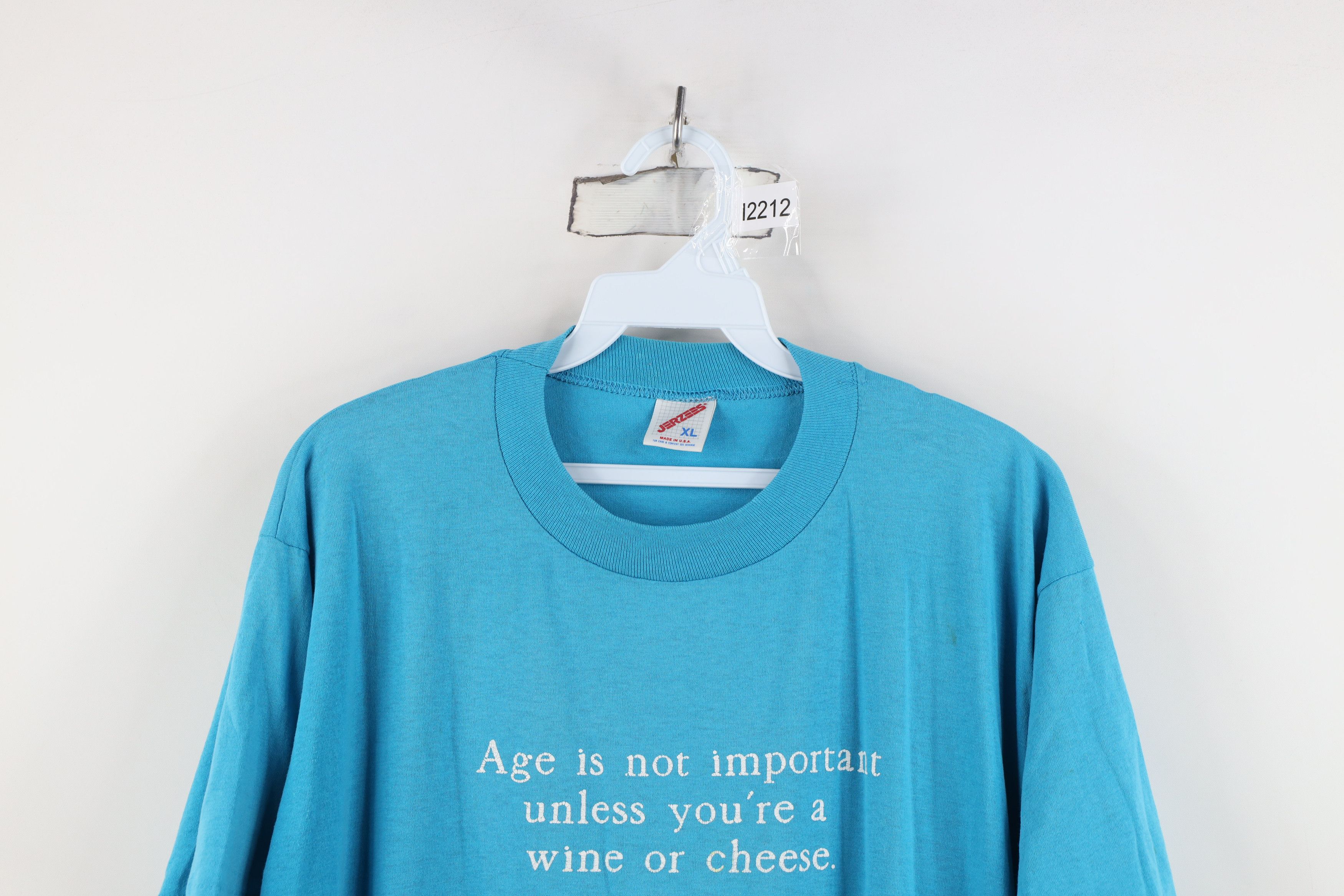 Vintage Vintage 90s Unless You're Wine Or Cheese T-Shirt USA Size US XL / EU 56 / 4 - 2 Thumbnail