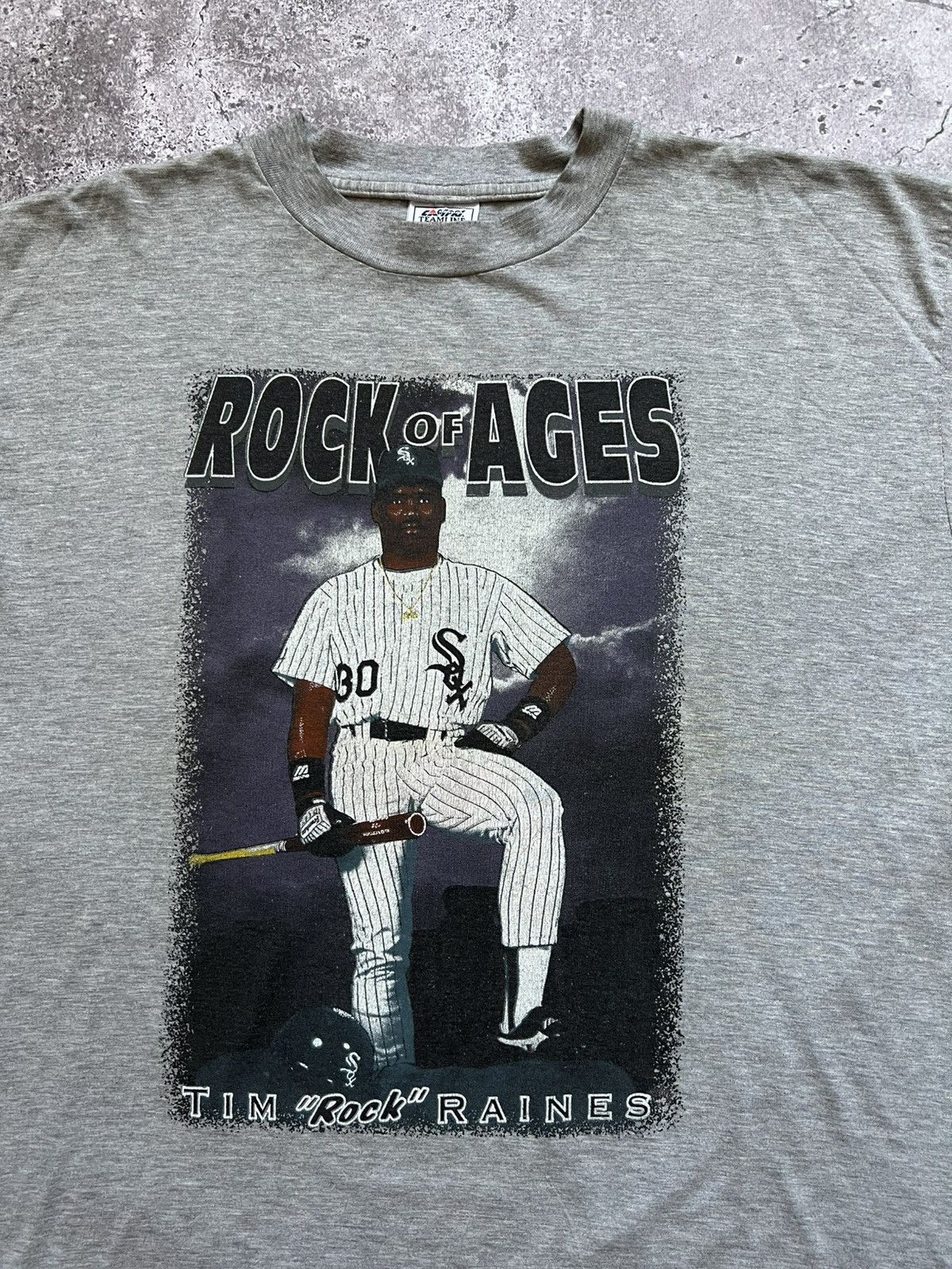 MLB Vintage 90s Chicago White Sox Tim Raines Rock of Ages Size US L / EU 52-54 / 3 - 4 Thumbnail