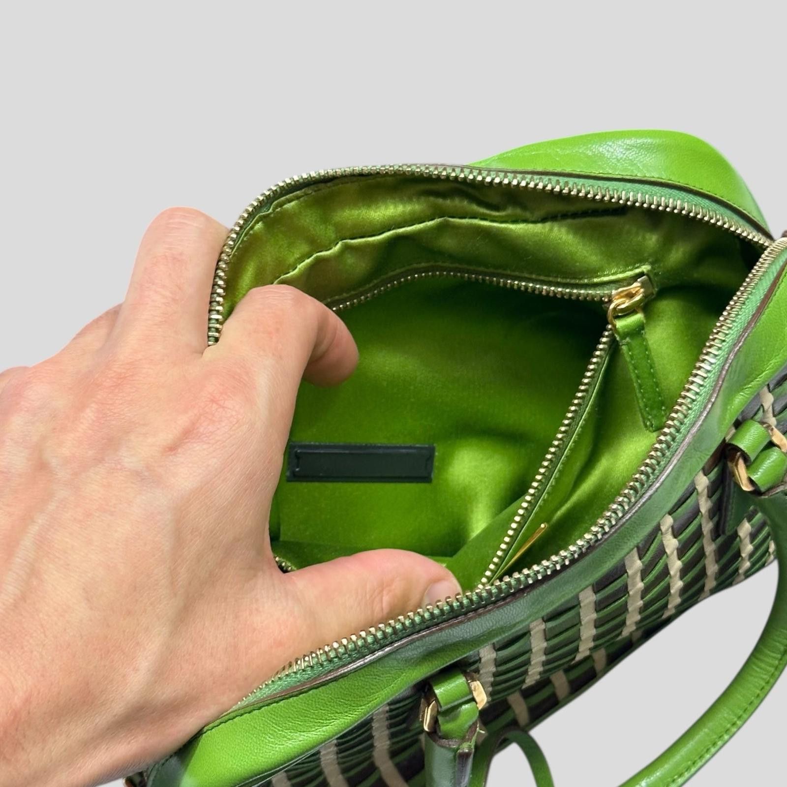 Prada Prada 2001 Mini Top Handle Leather Woven Bag + Cards Dustbag Size ONE SIZE - 11 Thumbnail