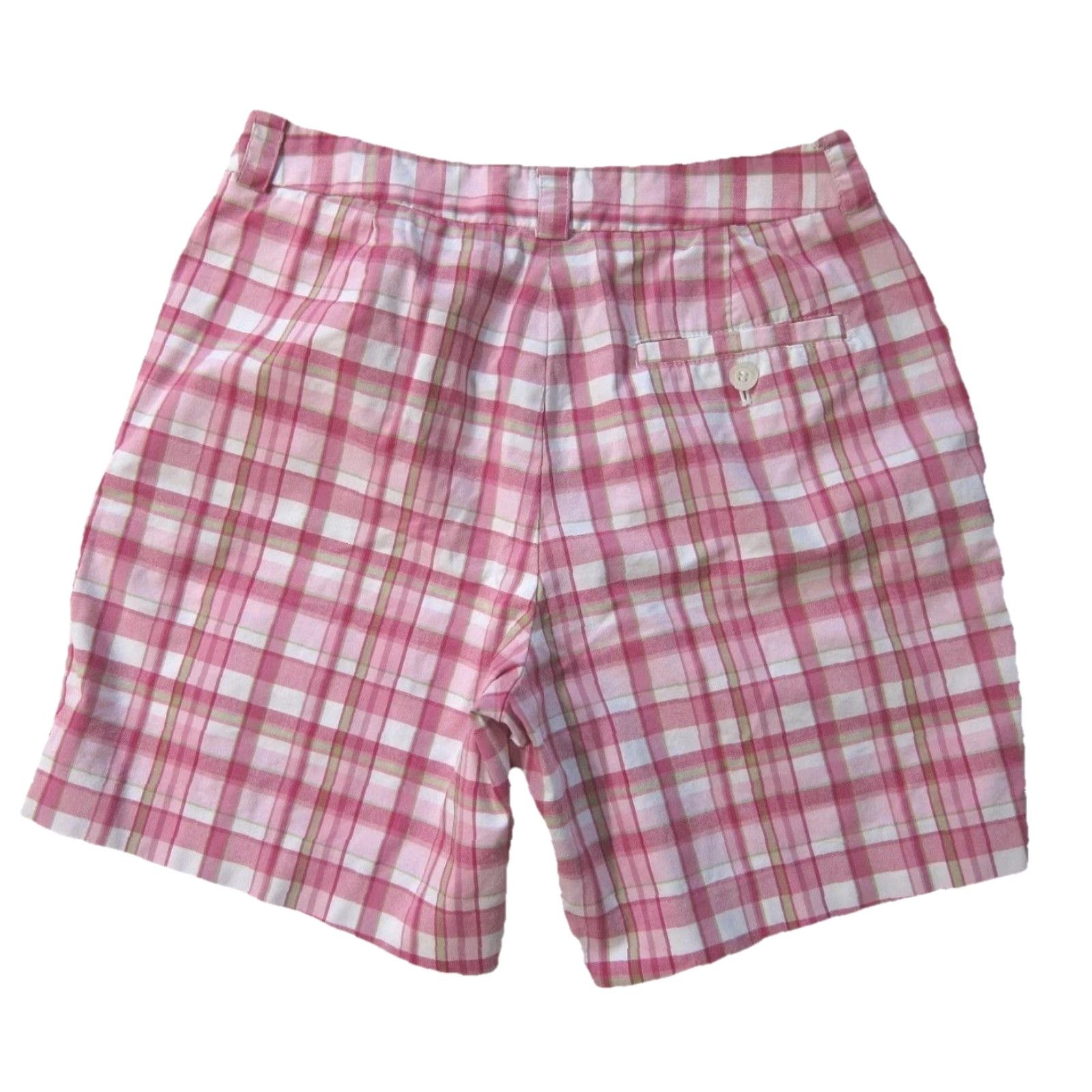 Jones New York Jones New York Signature Cotton Stretch Pink Plaid Flat Front Chino Shorts 4/S Pink 28" waist Women Size 28" / US 6 / IT 42 - 2 Thumbnail