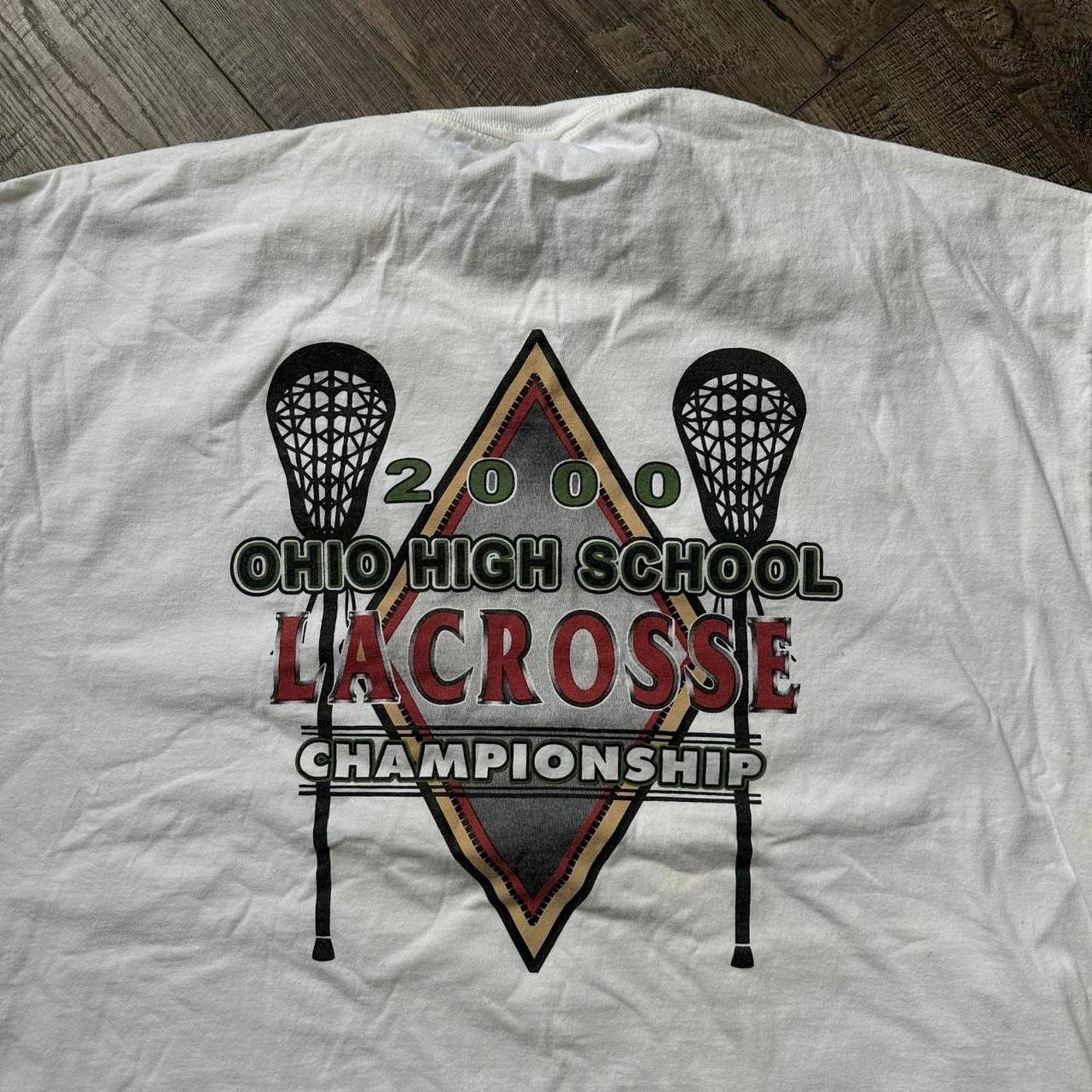 Vintage Vintage Y2K Lacrosse LAX Champions Ohio High School Shirt Size US XL / EU 56 / 4 - 4 Thumbnail