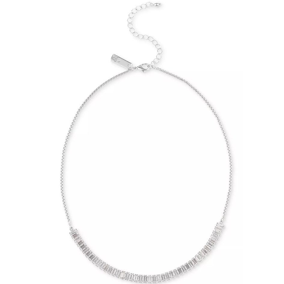 Other INC Silver-Tone Baguette-Crystal Statement Necklace Size ONE SIZE - 1 Thumbnail
