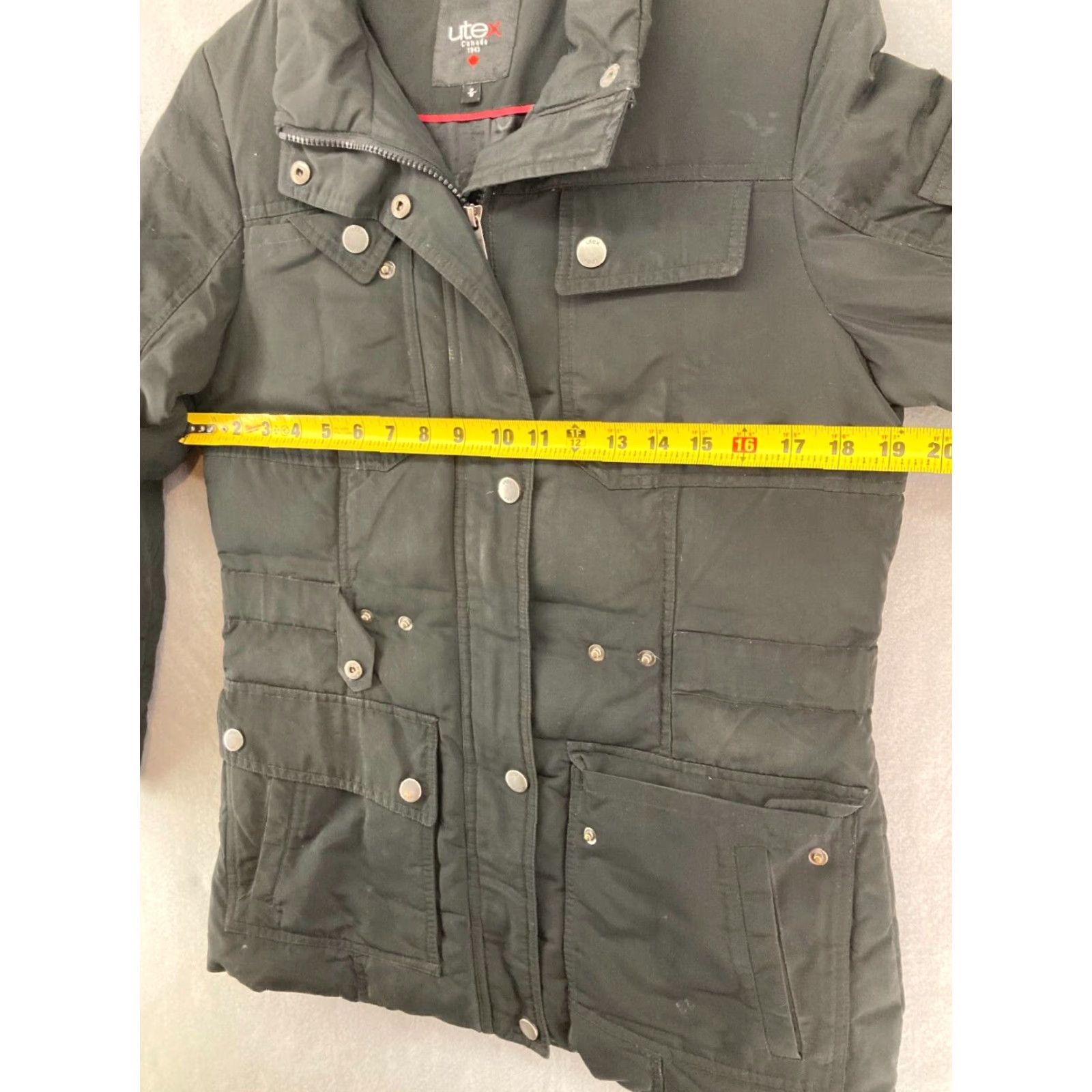 Vintage UTEX Jacket Womens Small Winter Insulated Outdoor Ski - Black - Polyester Softshell Coat - Adult Women - Size S - Anorak - Casual Winter Gear Size S / US 4 / IT 40 - 2 Thumbnail