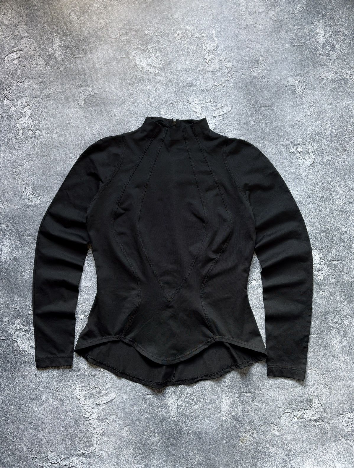 Thierry Mugler RARE 90s Thierry Mugler Activ Luxury Black Long Sleeve Top Size L / US 10 / IT 46 - 1 Thumbnail
