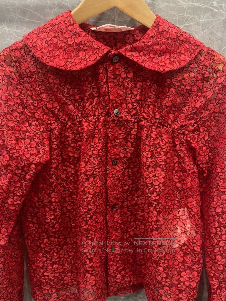 Comme des Garcons Comme Des Garcons Lace red blouse Size XS / US 0-2 / IT 36-38 - 3 Thumbnail
