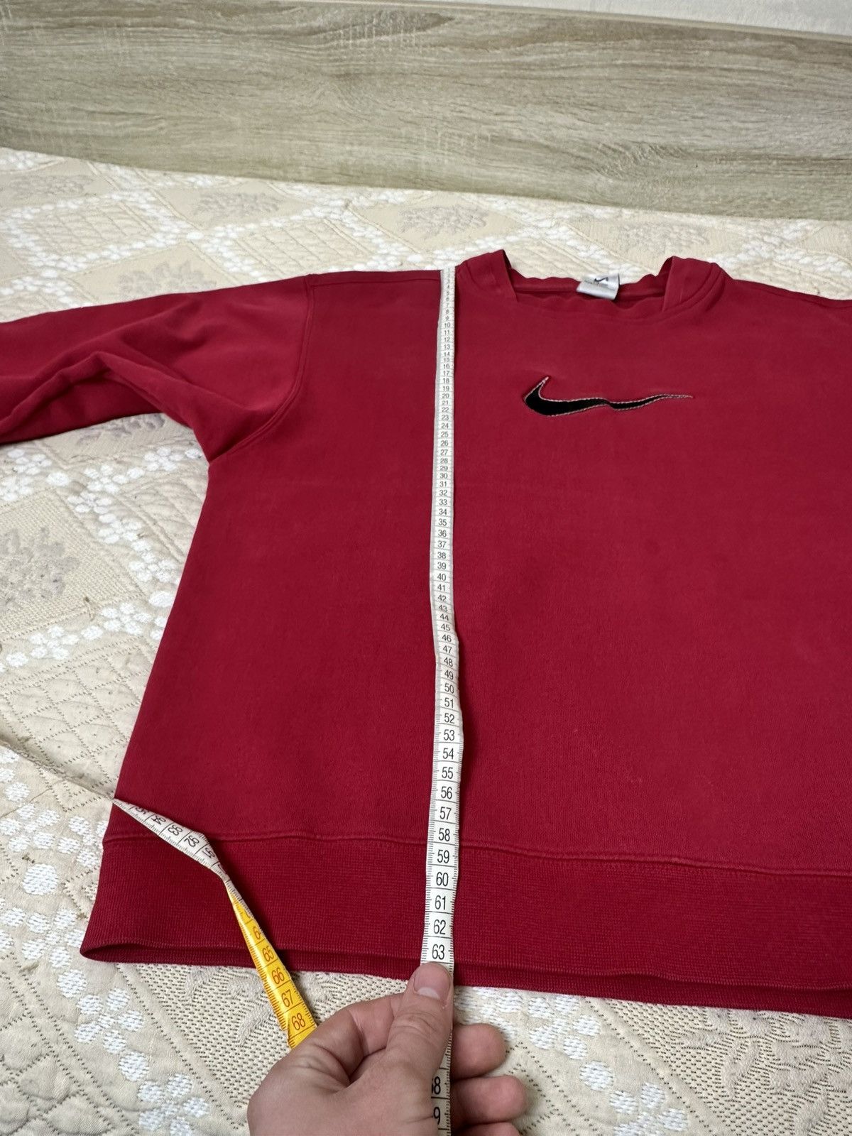 Nike 🔥 90s Big Logo Swoosh Nike Burgundy Sweatshirt Pullover 00s Size US S / EU 44-46 / 1 - 12 Thumbnail