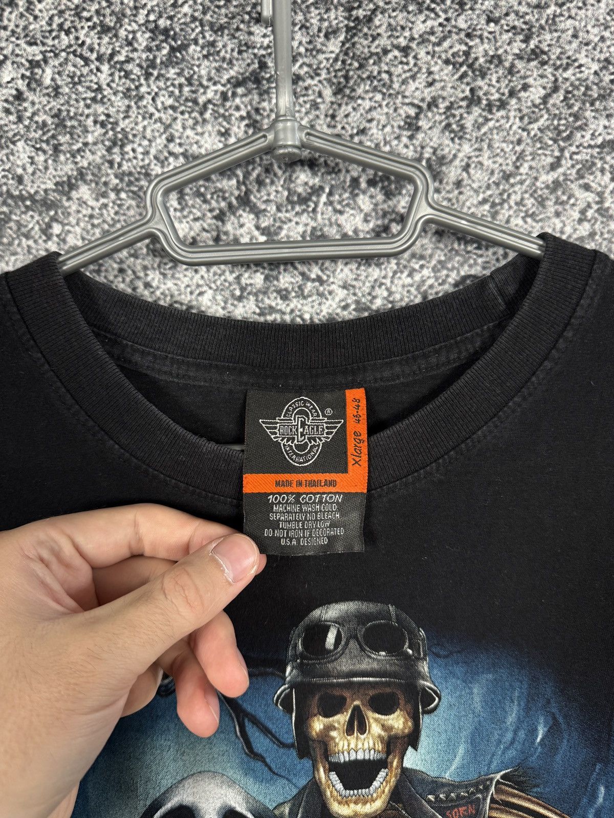 Vintage Rock Eagle Long Sleeve Tee Vintage Skeleton Motorcycle XL Size US XL / EU 56 / 4 - 7 Thumbnail